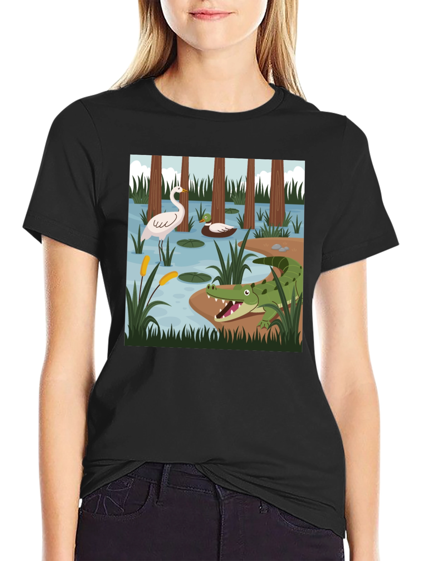 Swamp Life Graphic Tee - Mens Black T-Shirt