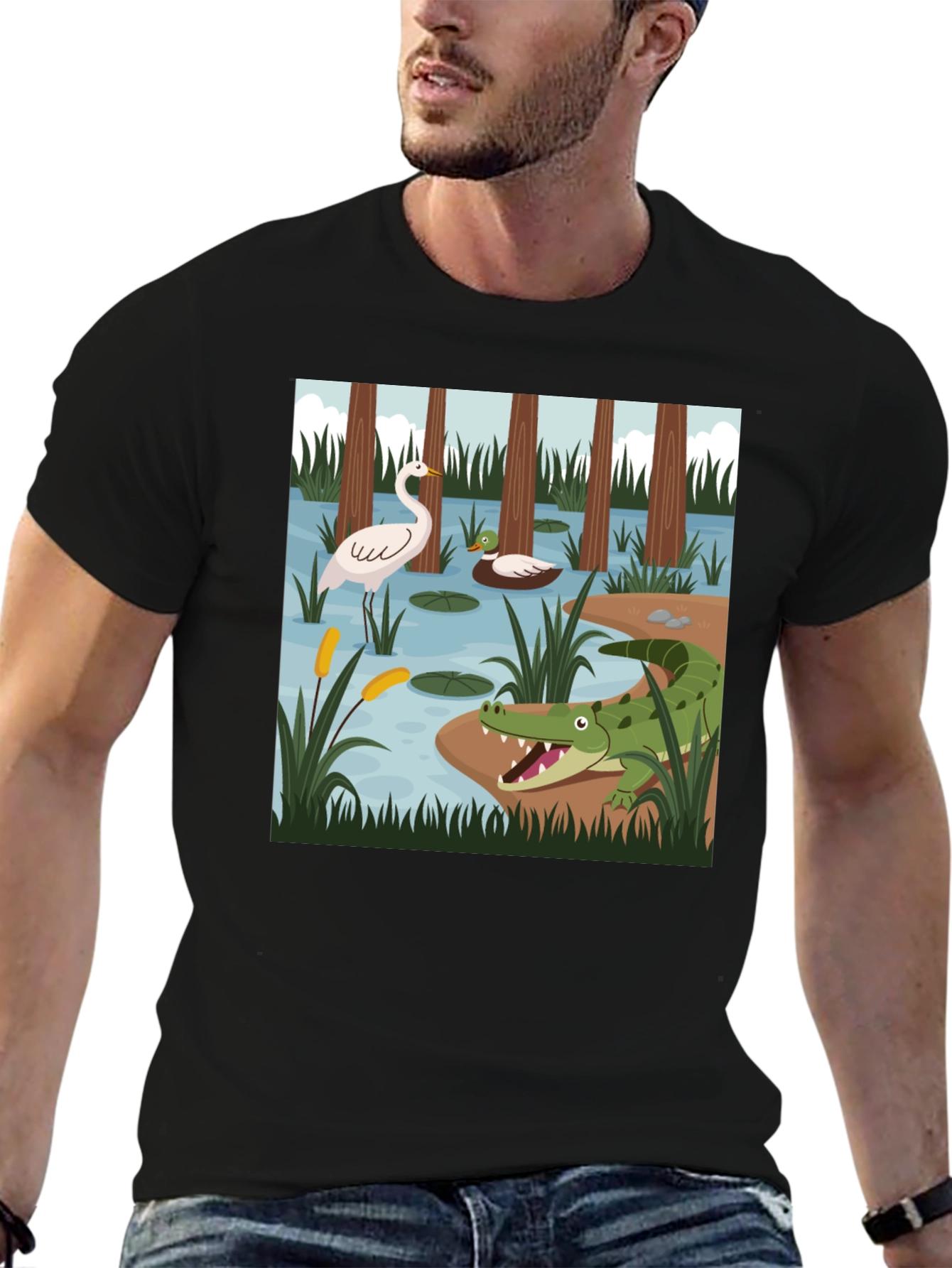 Swamp Life Graphic Tee - Mens Black T-Shirt