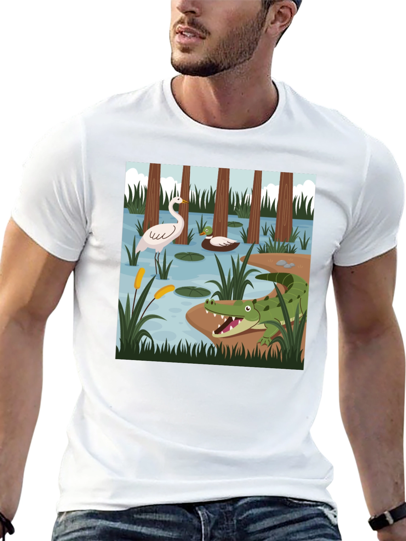Swamp Life Graphic Tee - Mens Black T-Shirt