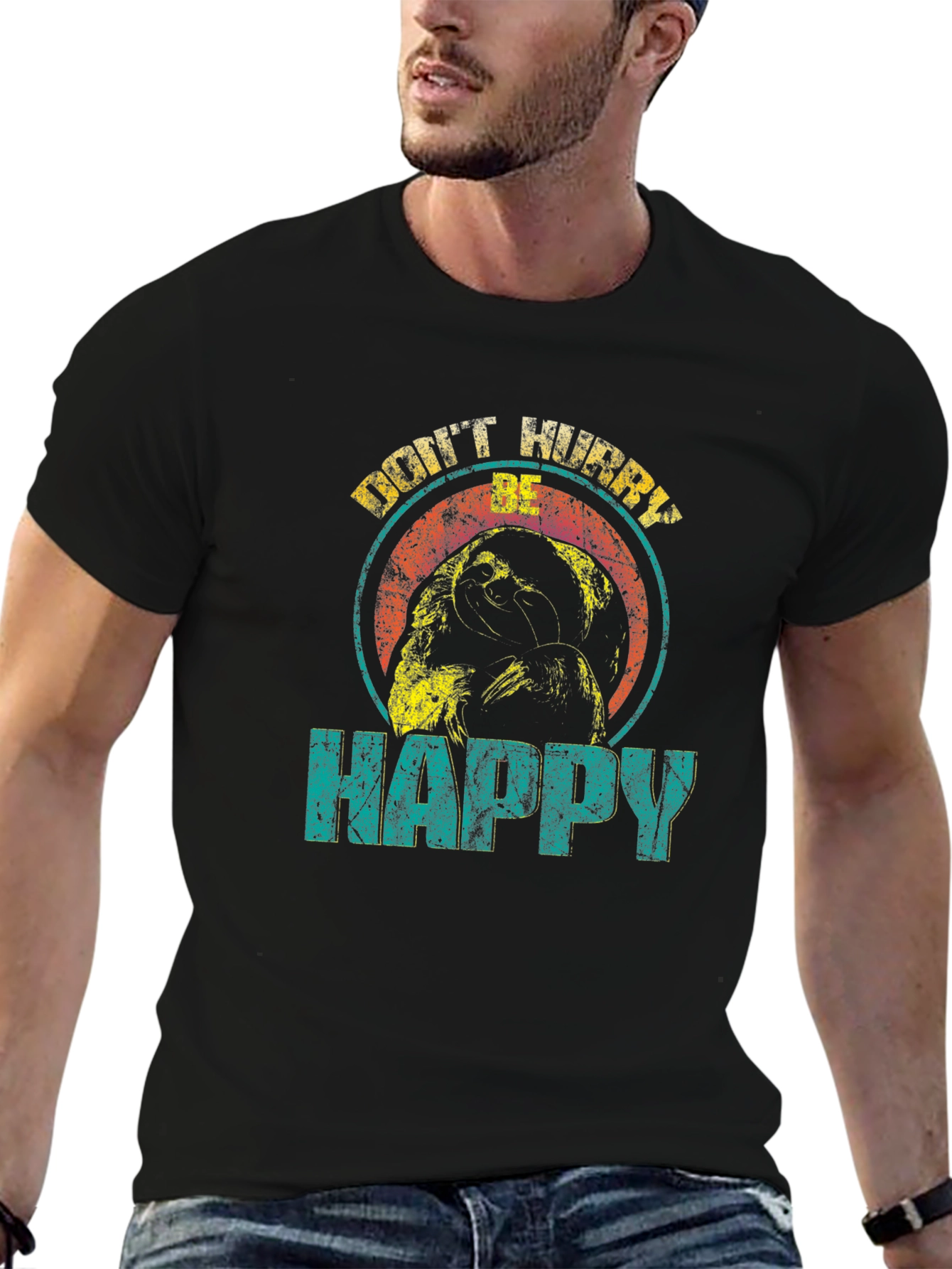 Dont Worry Be Happy Sloth Graphic Tee