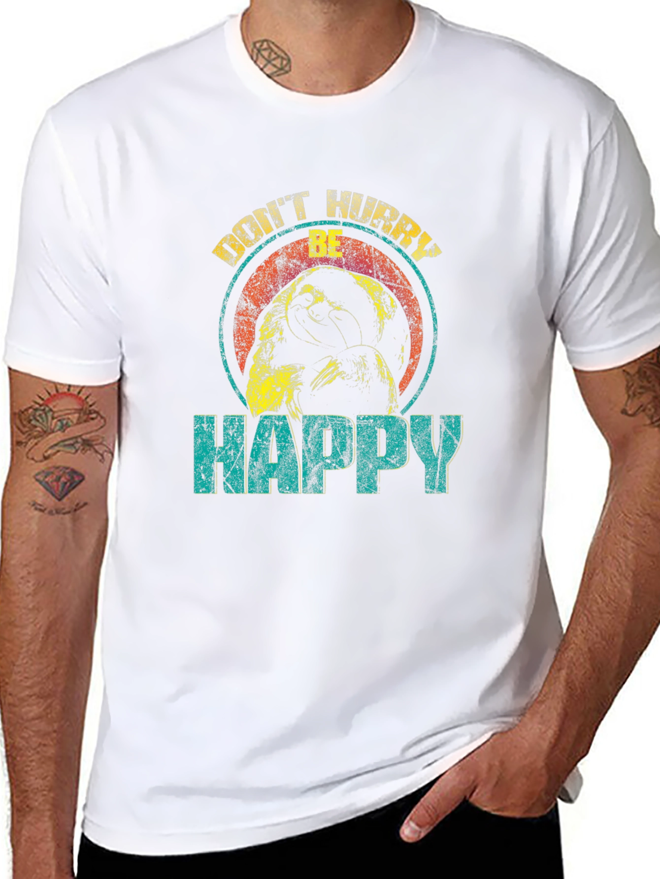 Dont Worry Be Happy Sloth Graphic Tee
