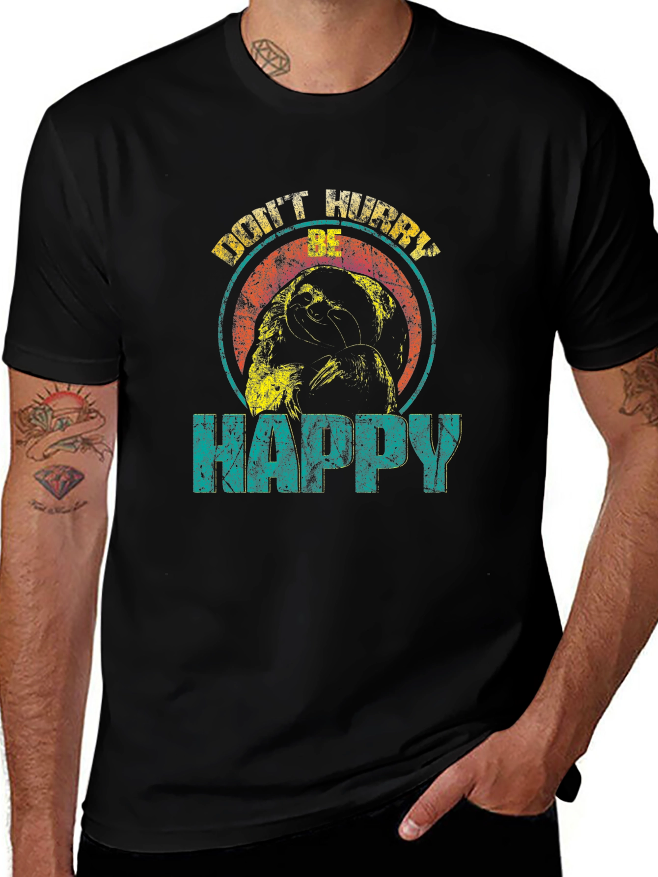 Dont Worry Be Happy Sloth Graphic Tee