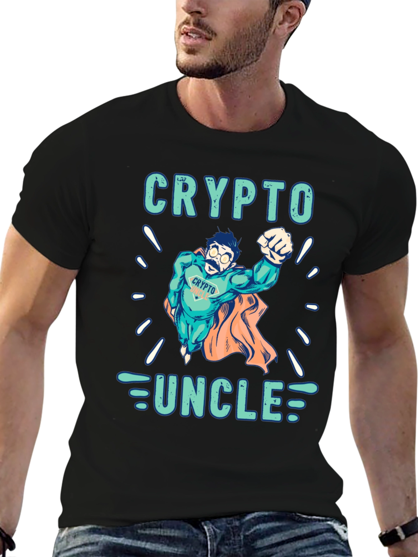 Crypto Uncle T-Shirt - Superhero Design