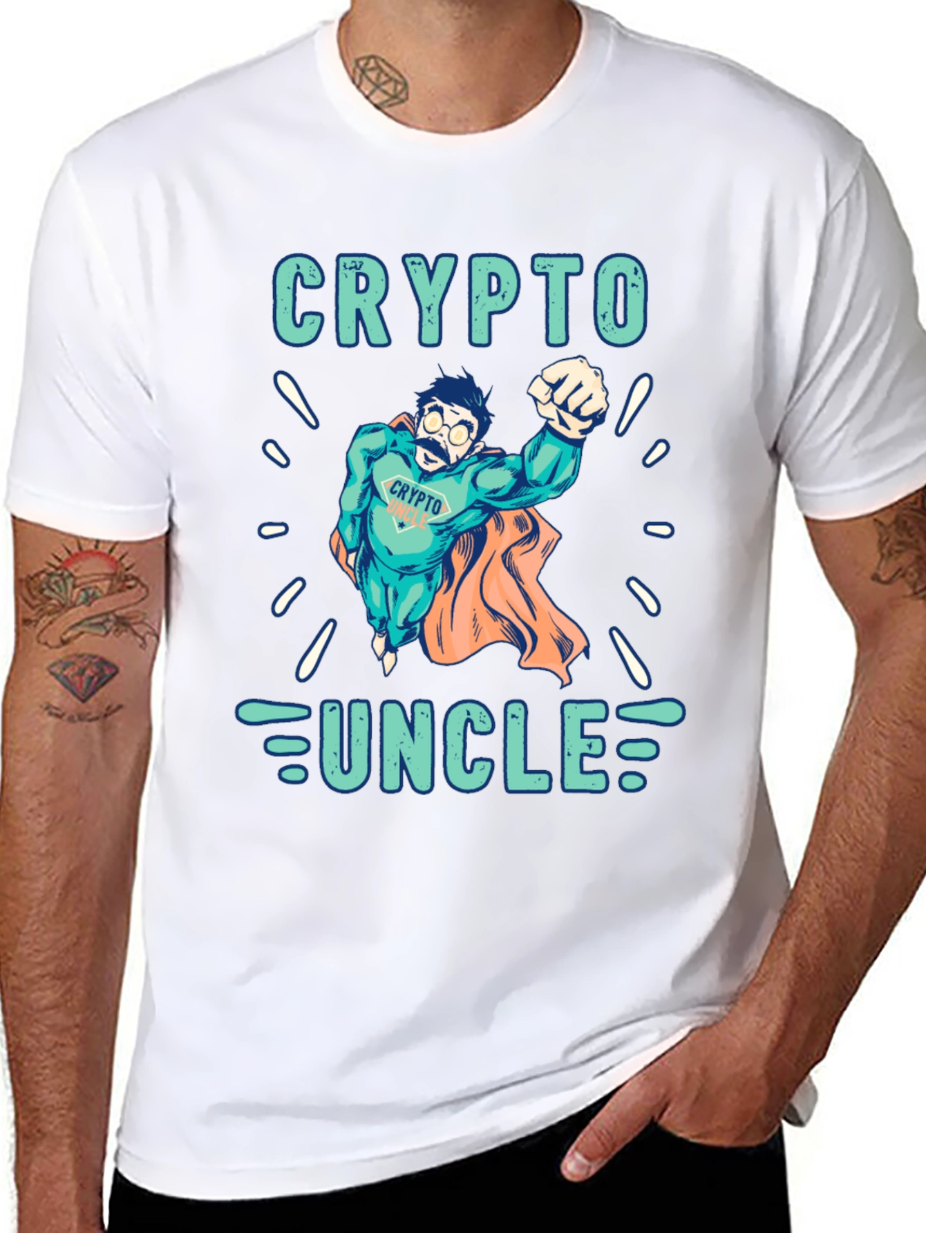 Crypto Uncle T-Shirt - Superhero Design