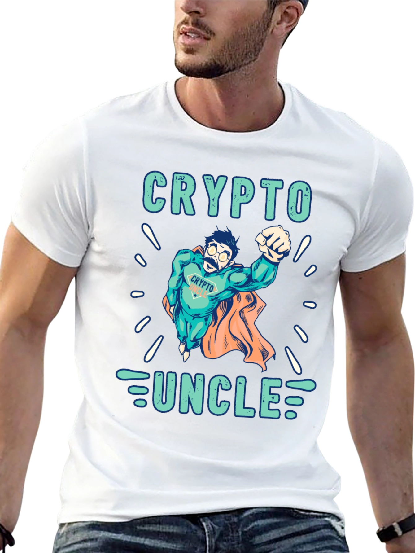 Crypto Uncle T-Shirt - Superhero Design
