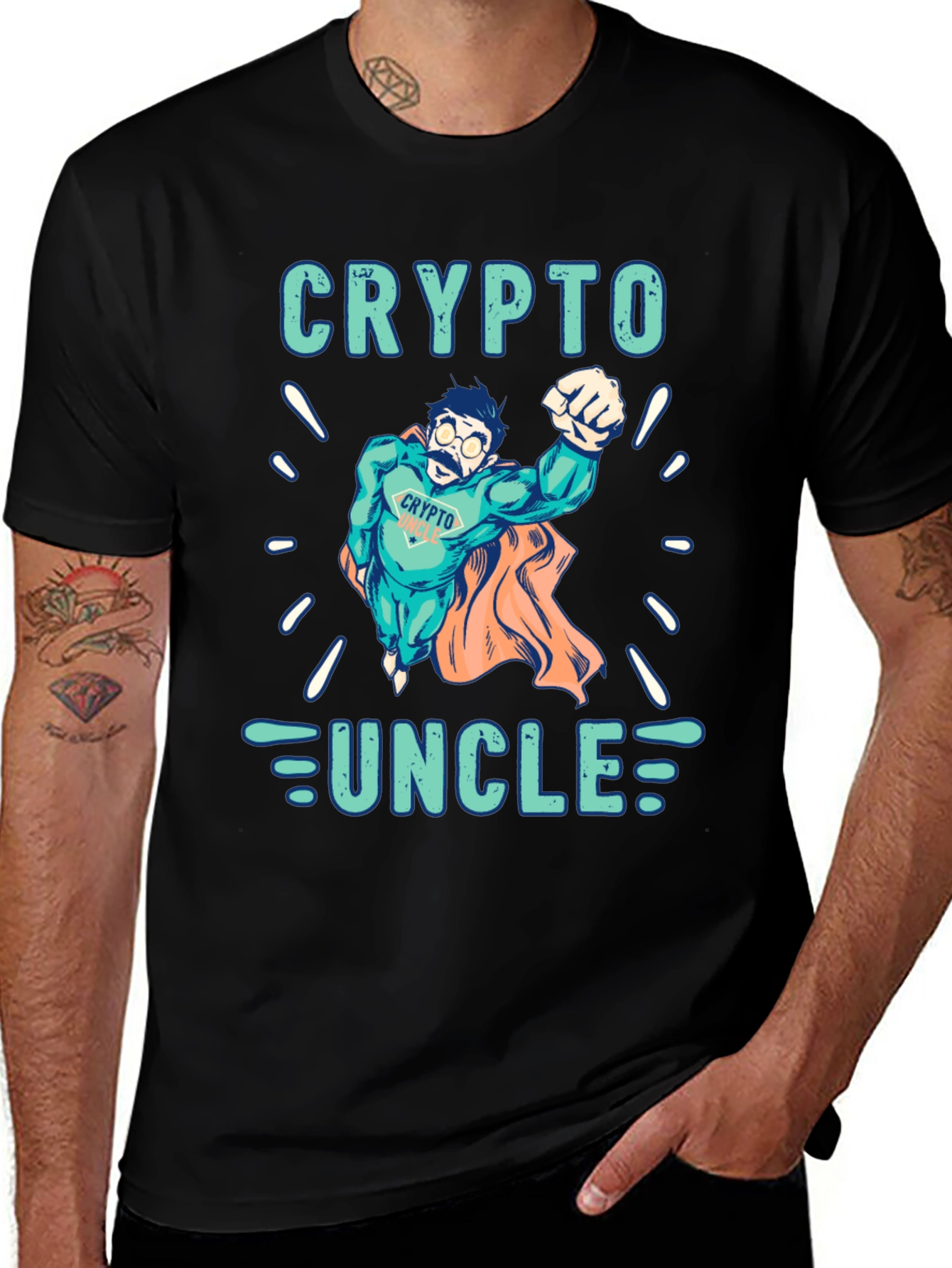 Crypto Uncle T-Shirt - Superhero Design