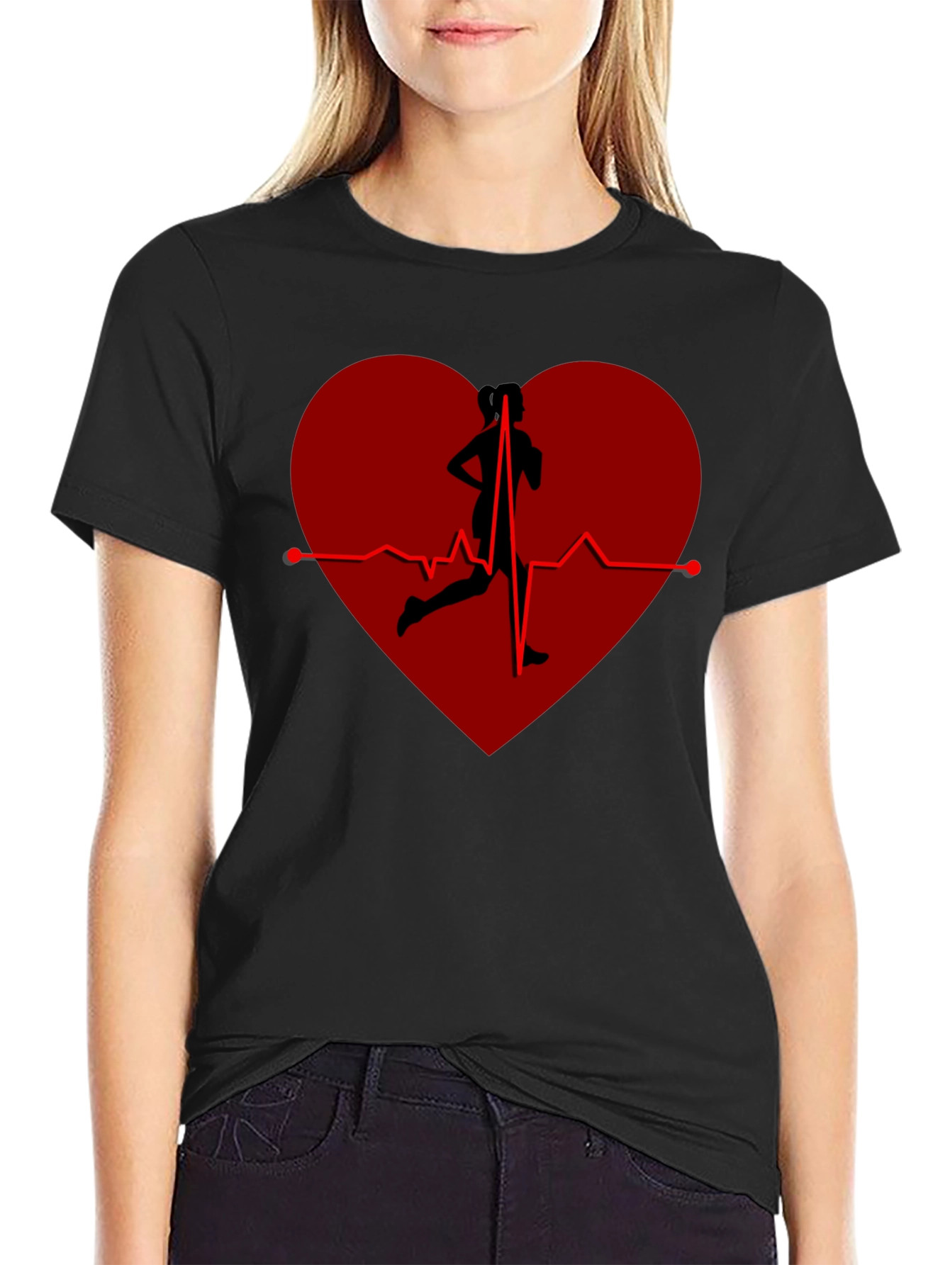 Runner Heartbeat T-Shirt - Cardio Fitness Tee