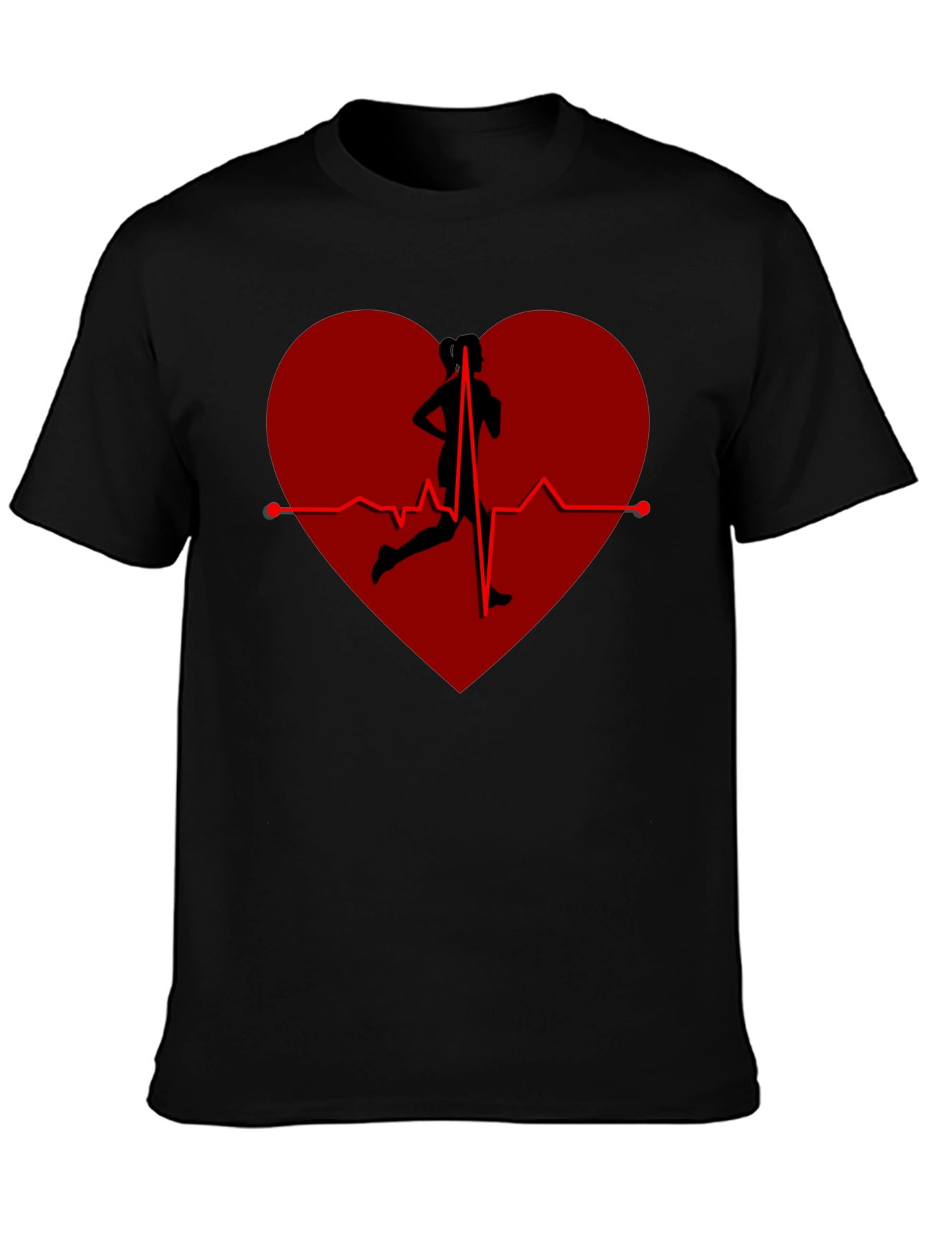 Runner Heartbeat T-Shirt - Cardio Fitness Tee