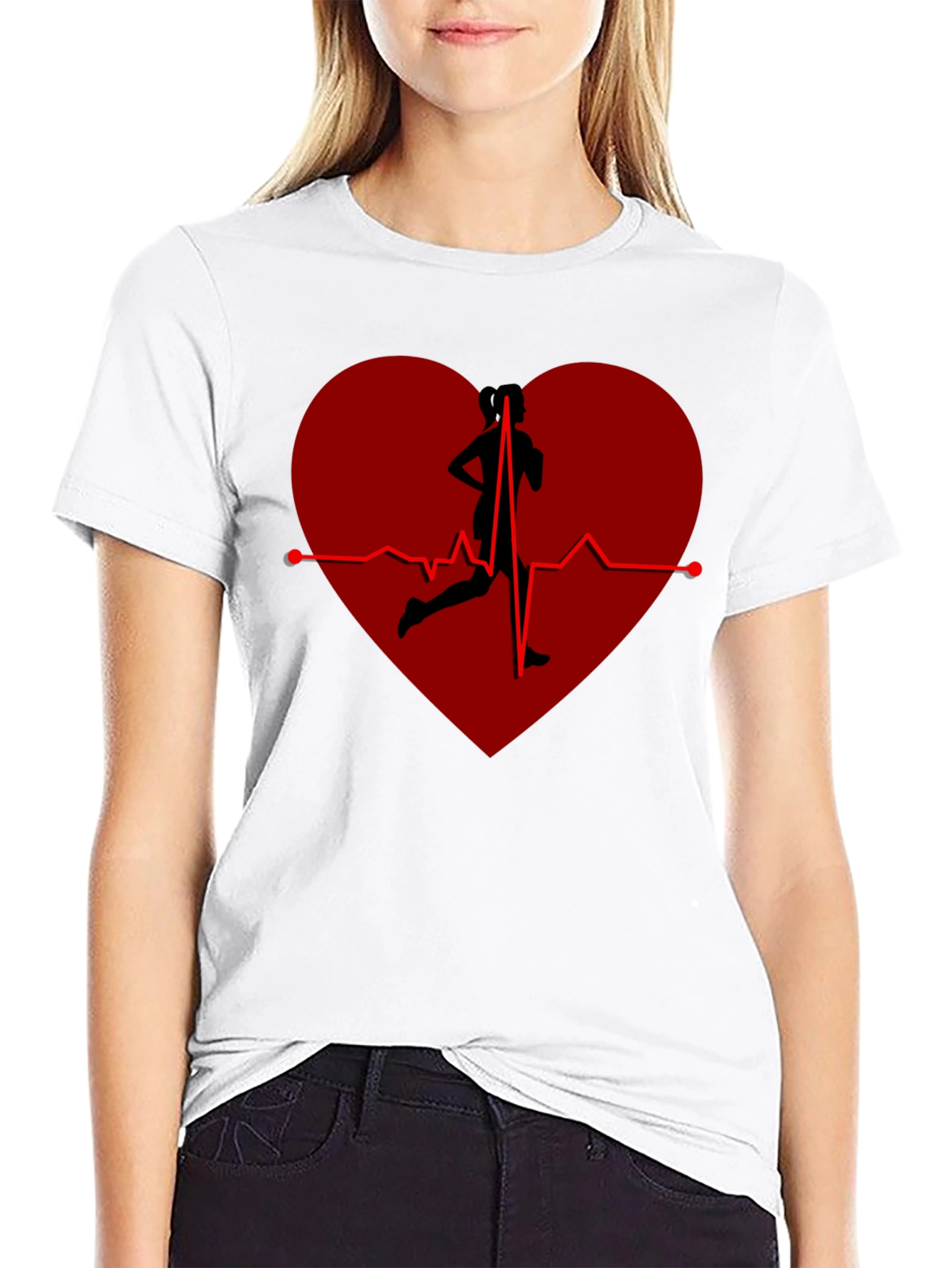 Runner Heartbeat T-Shirt - Cardio Fitness Tee