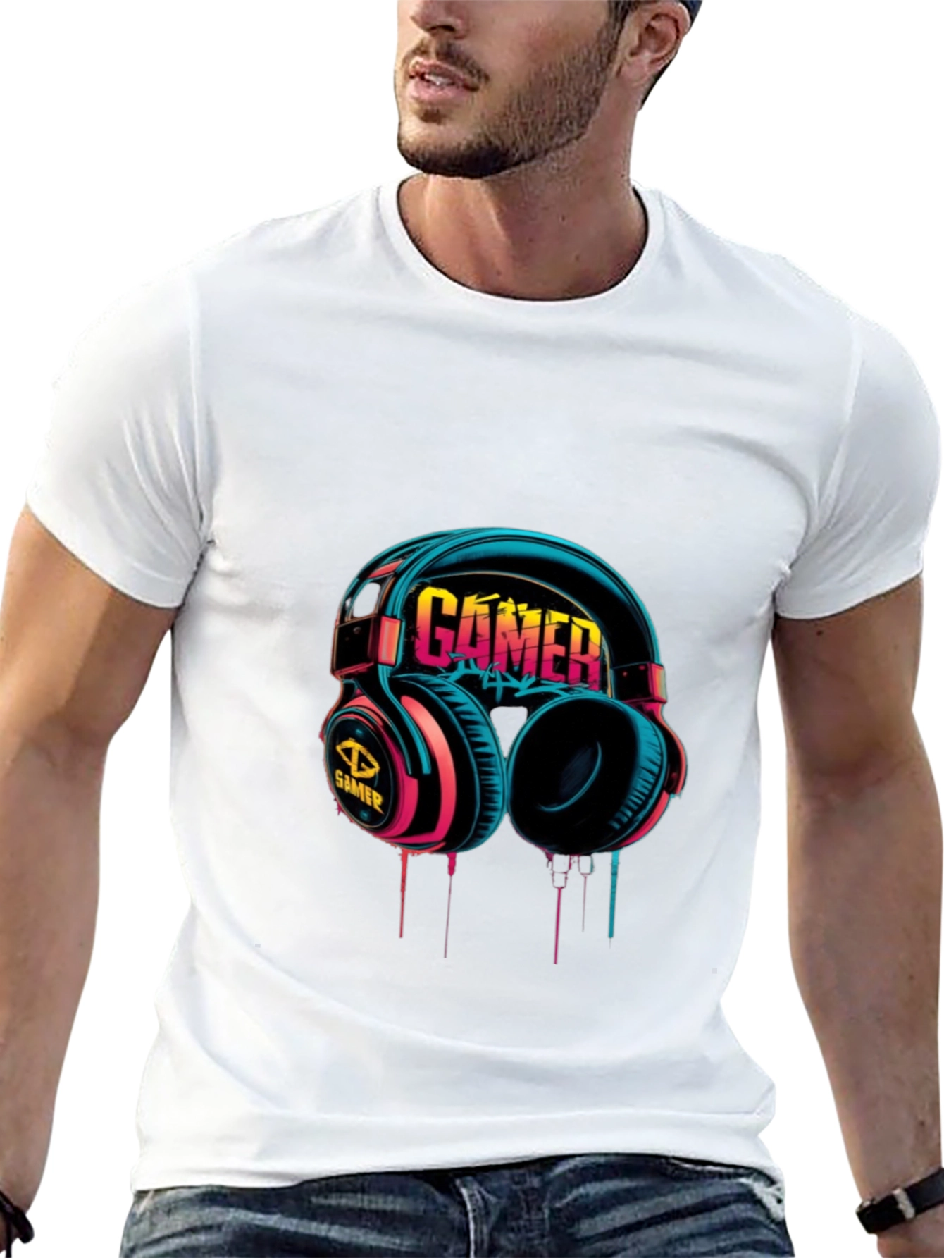 Gamer Headset Graphic T-Shirt - Cool Gaming Tee