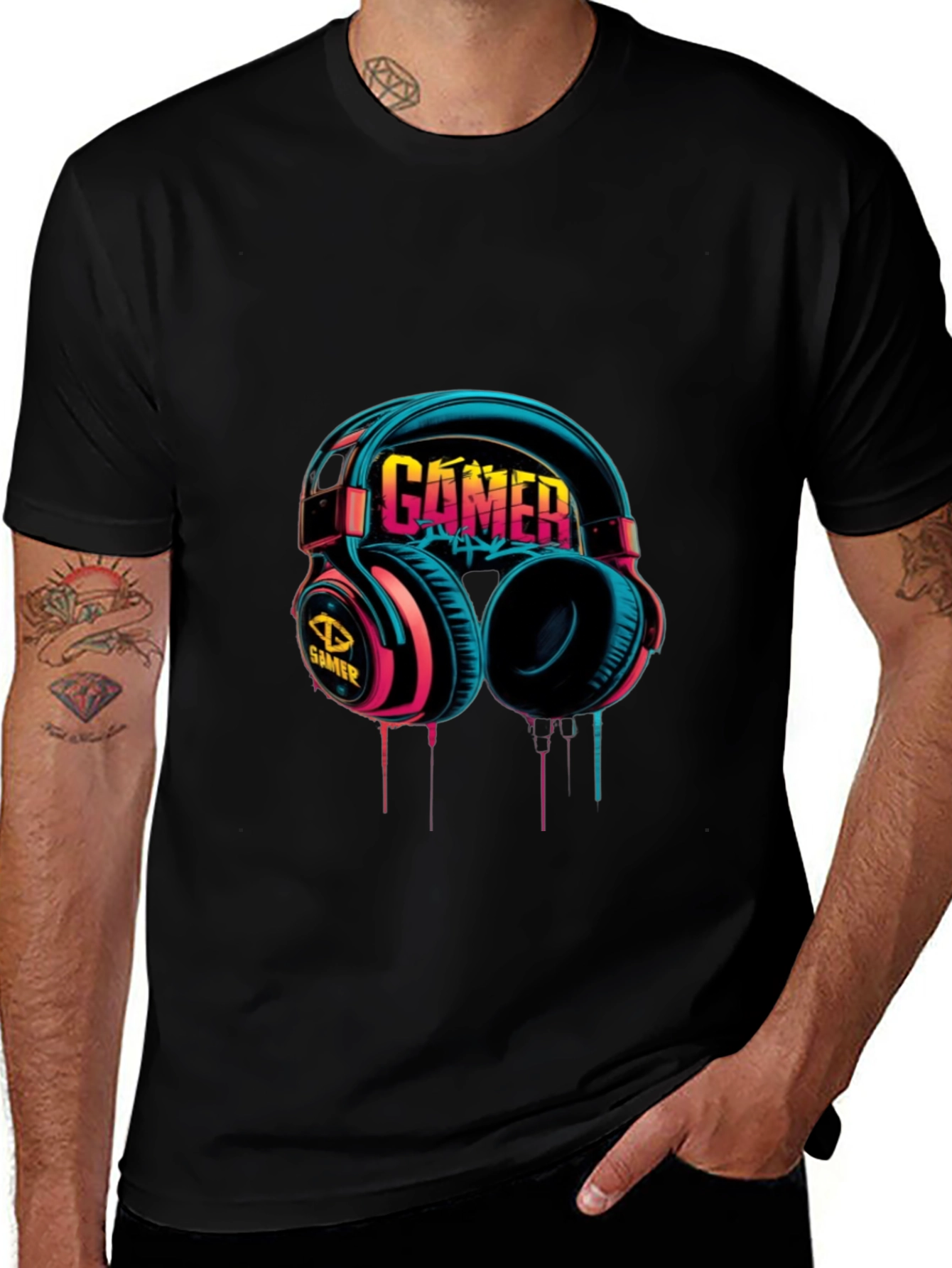 Gamer Headset Graphic T-Shirt - Cool Gaming Tee