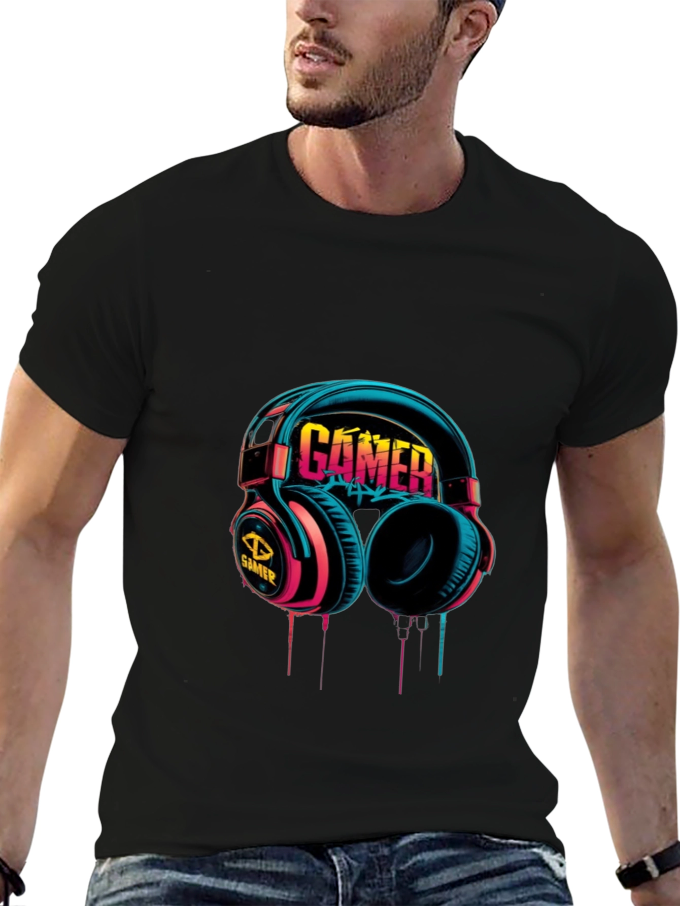 Gamer Headset Graphic T-Shirt - Cool Gaming Tee
