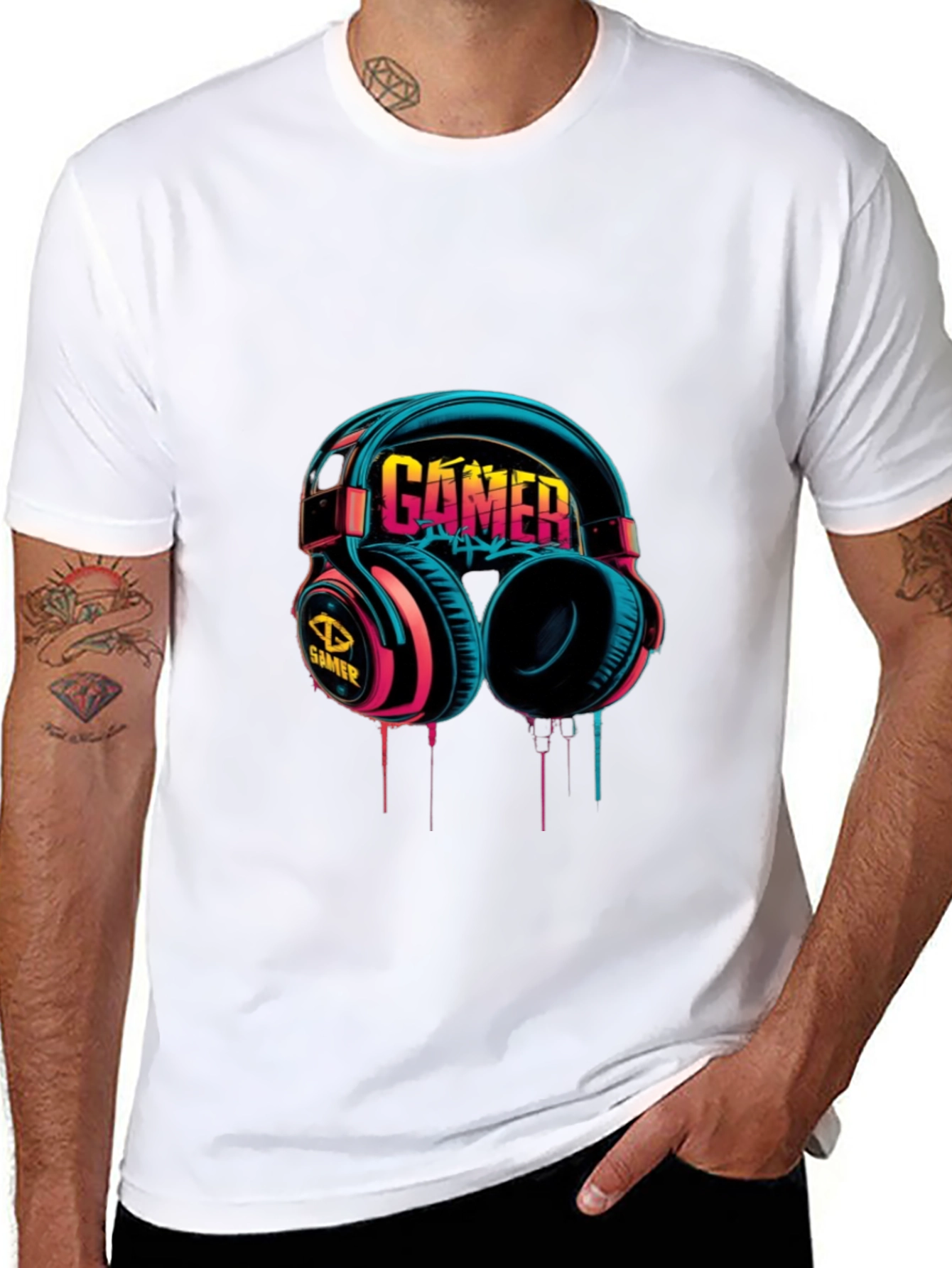 Gamer Headset Graphic T-Shirt - Cool Gaming Tee