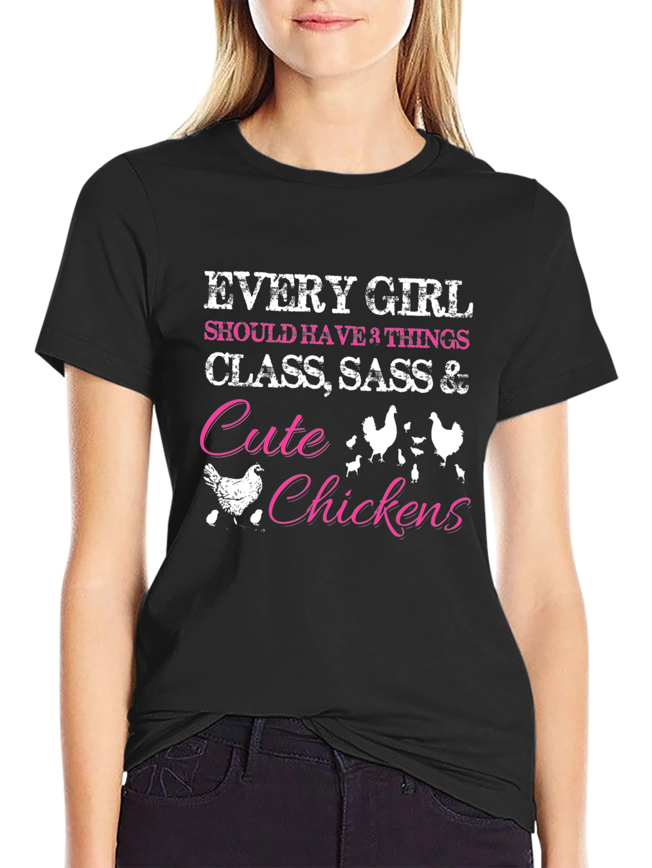 Cute Chickens Womens Graphic Tee