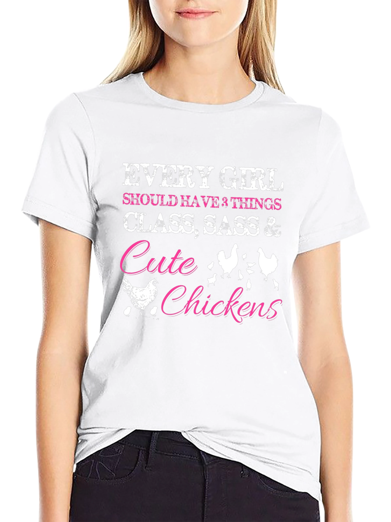 Cute Chickens Womens Graphic Tee