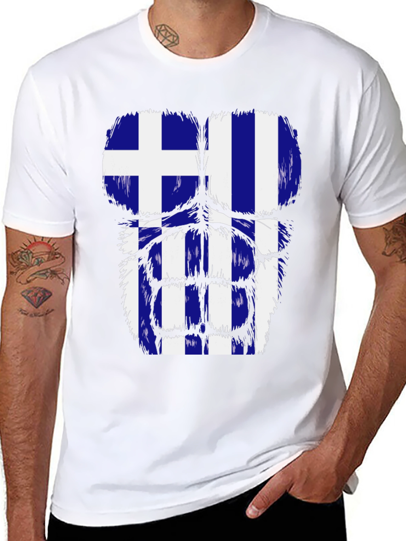 Greek Flag Muscle Tee