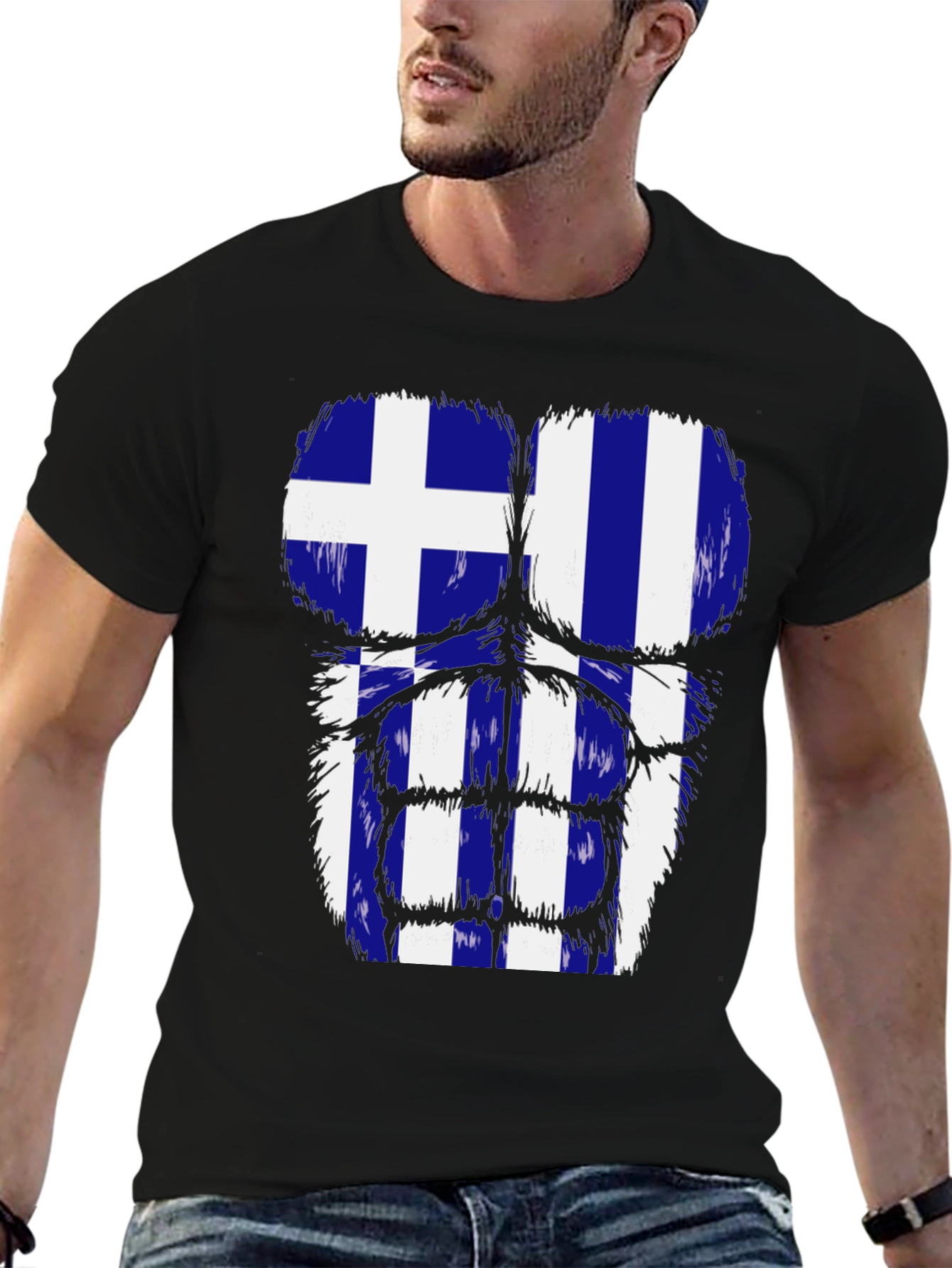 Greek Flag Muscle Tee
