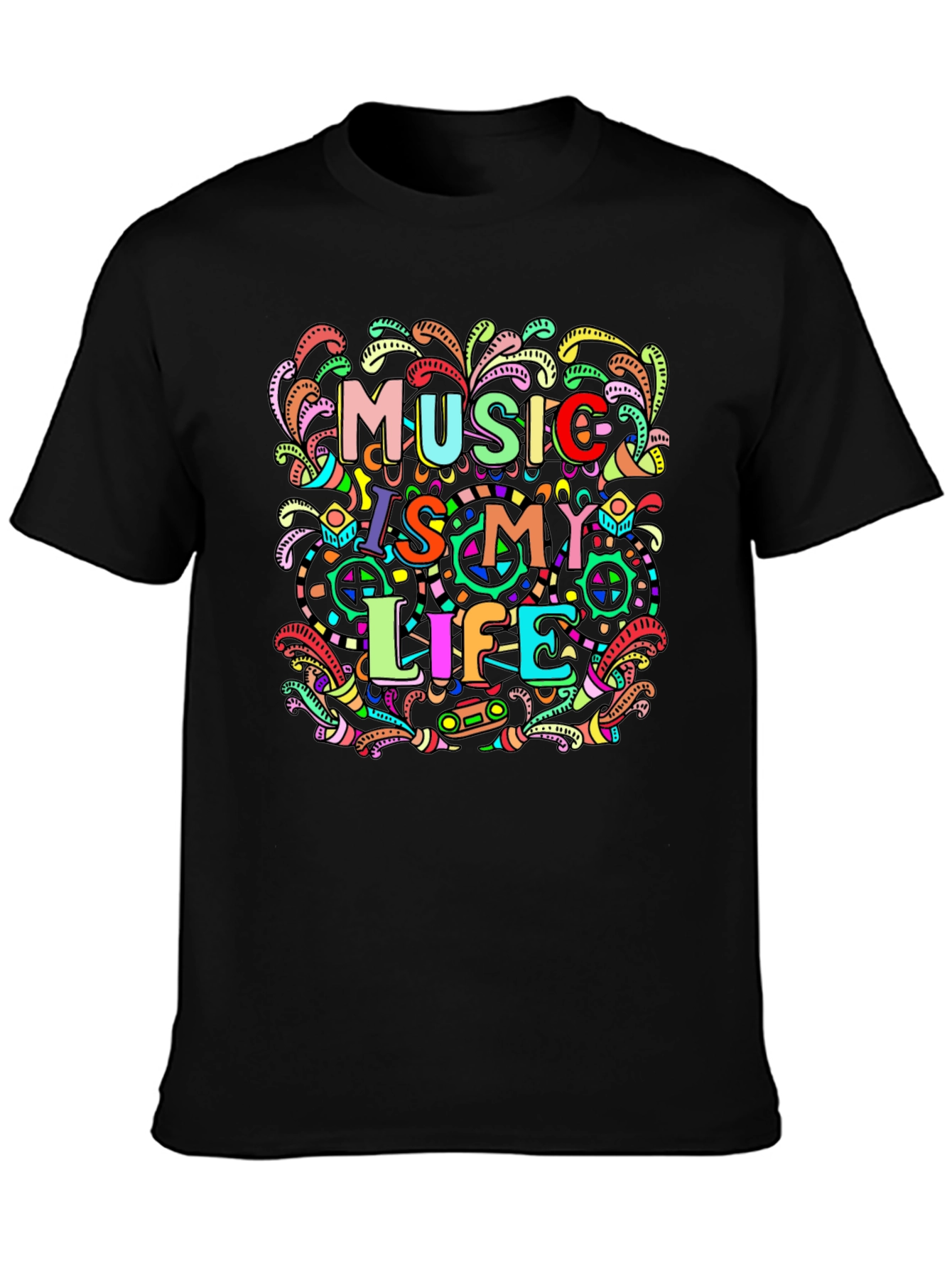 Music Is My Life Graphic Print T-Shirt