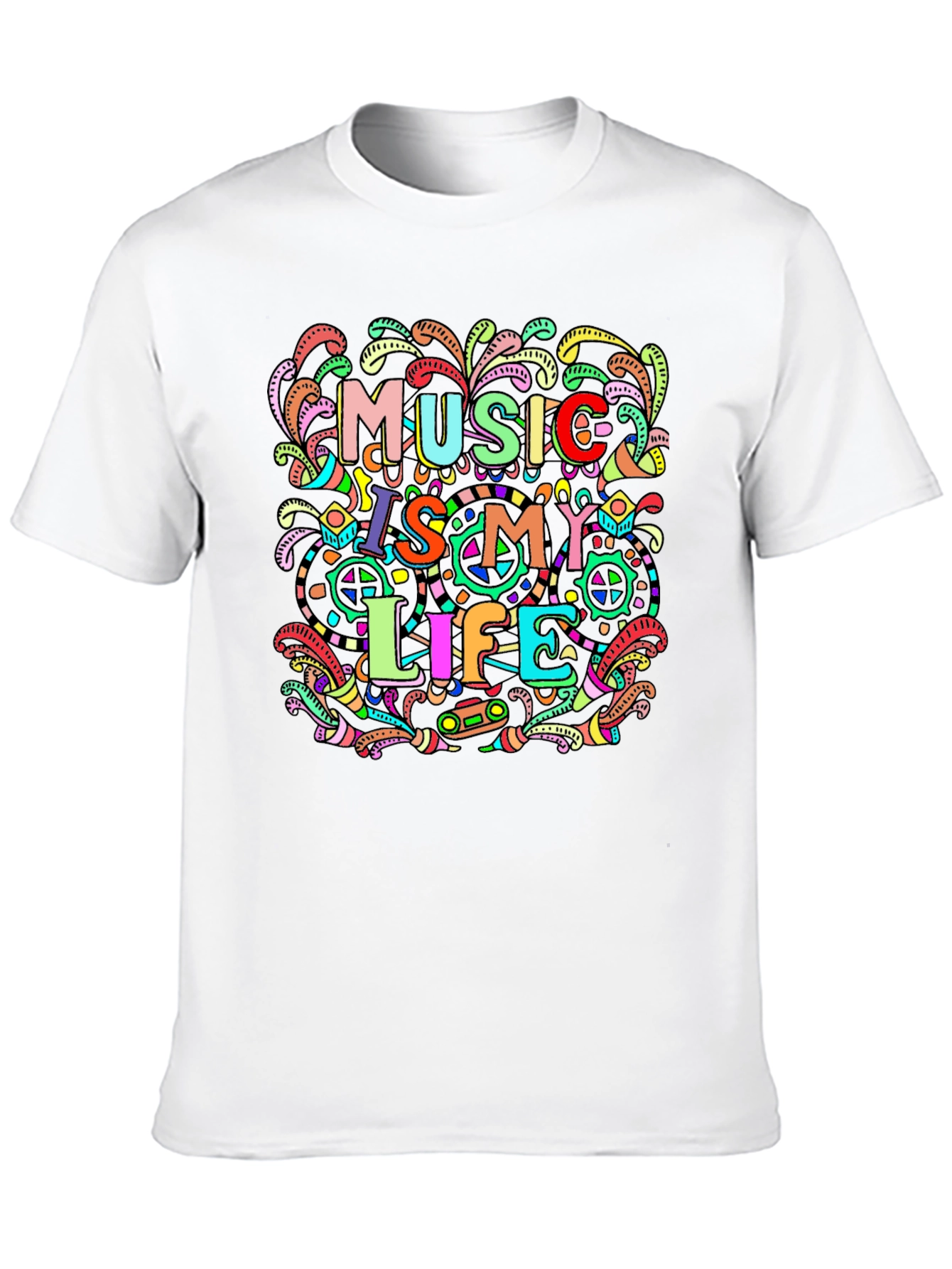 Music Is My Life Graphic Print T-Shirt