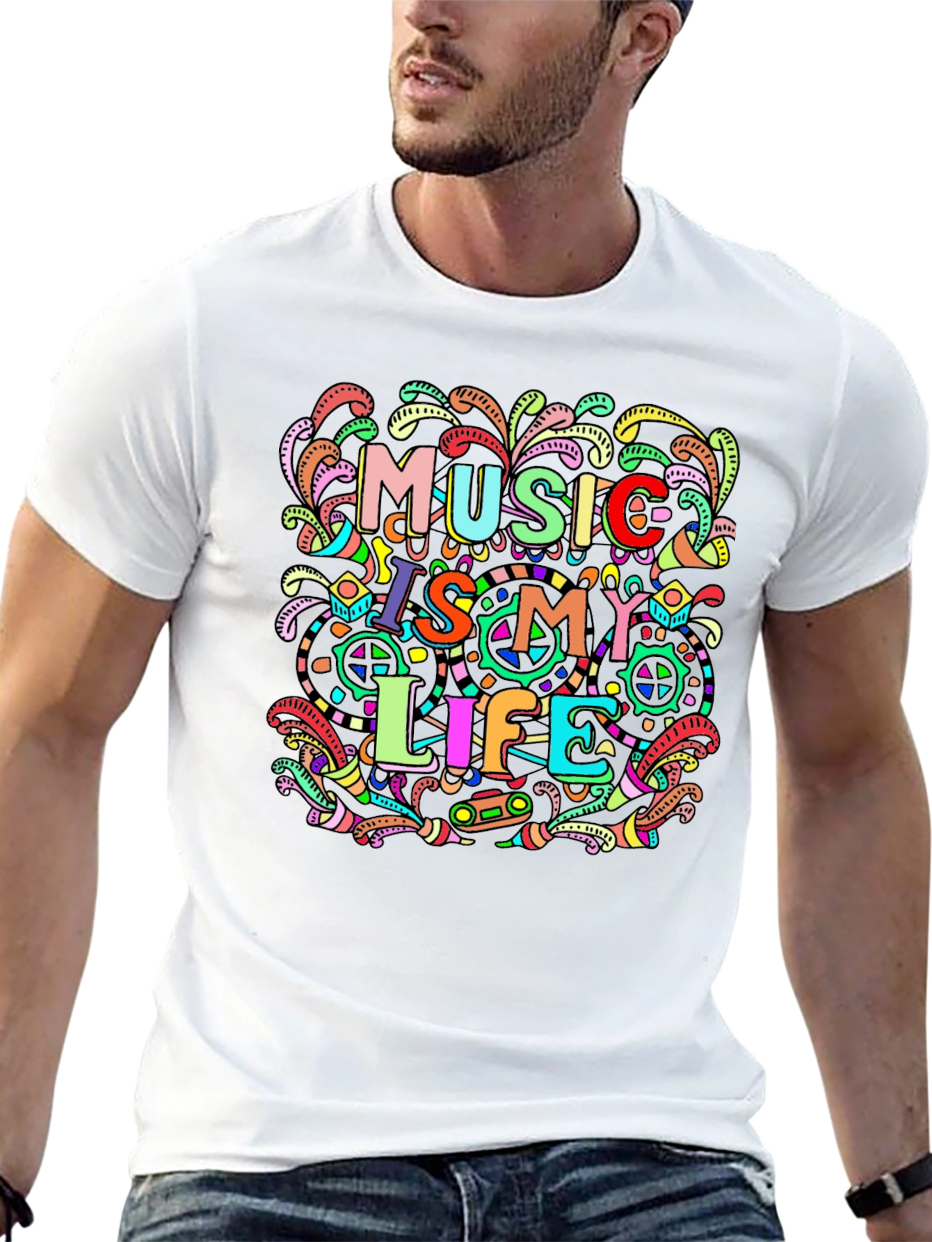 Music Is My Life Graphic Print T-Shirt