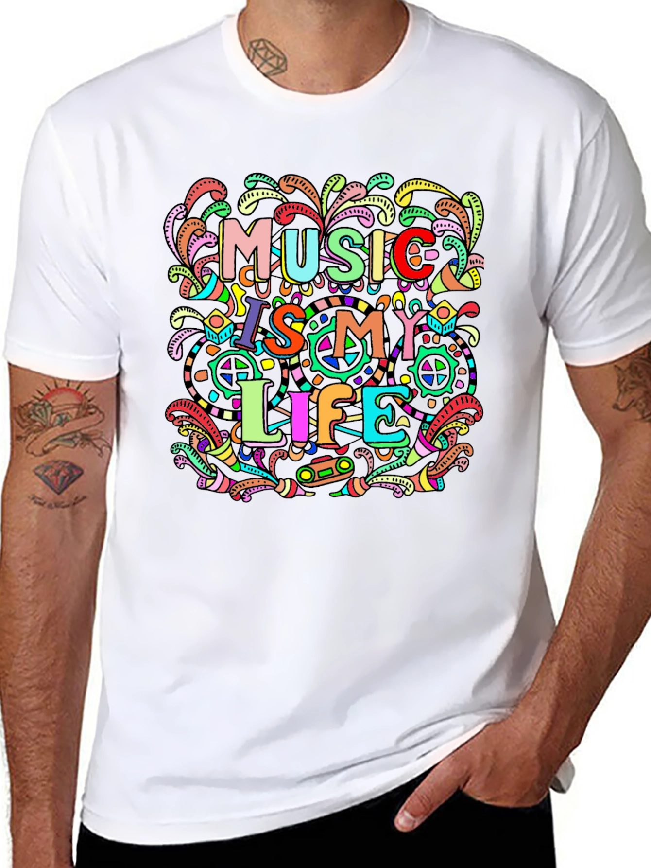 Music Is My Life Graphic Print T-Shirt