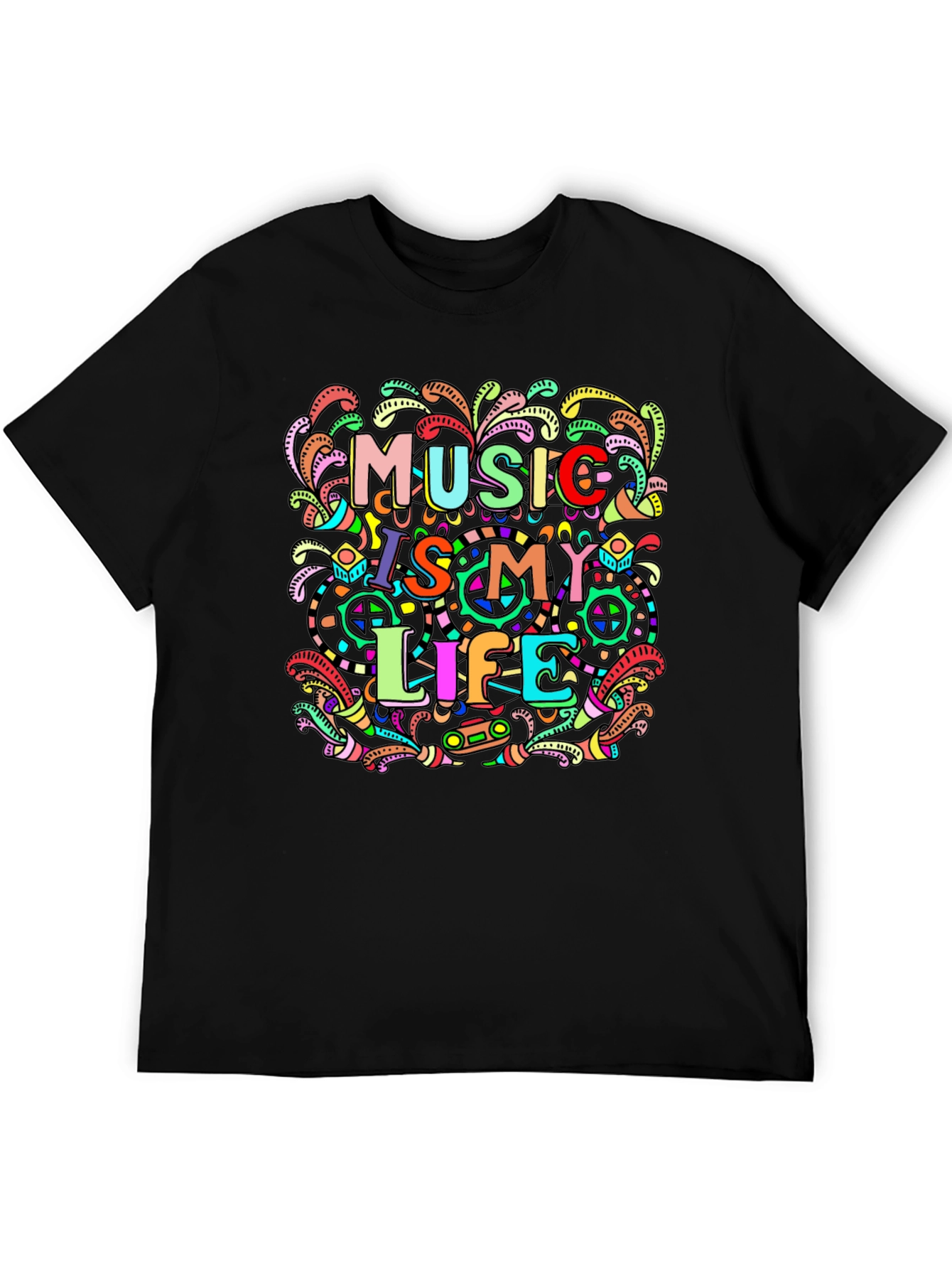 Music Is My Life Graphic Print T-Shirt