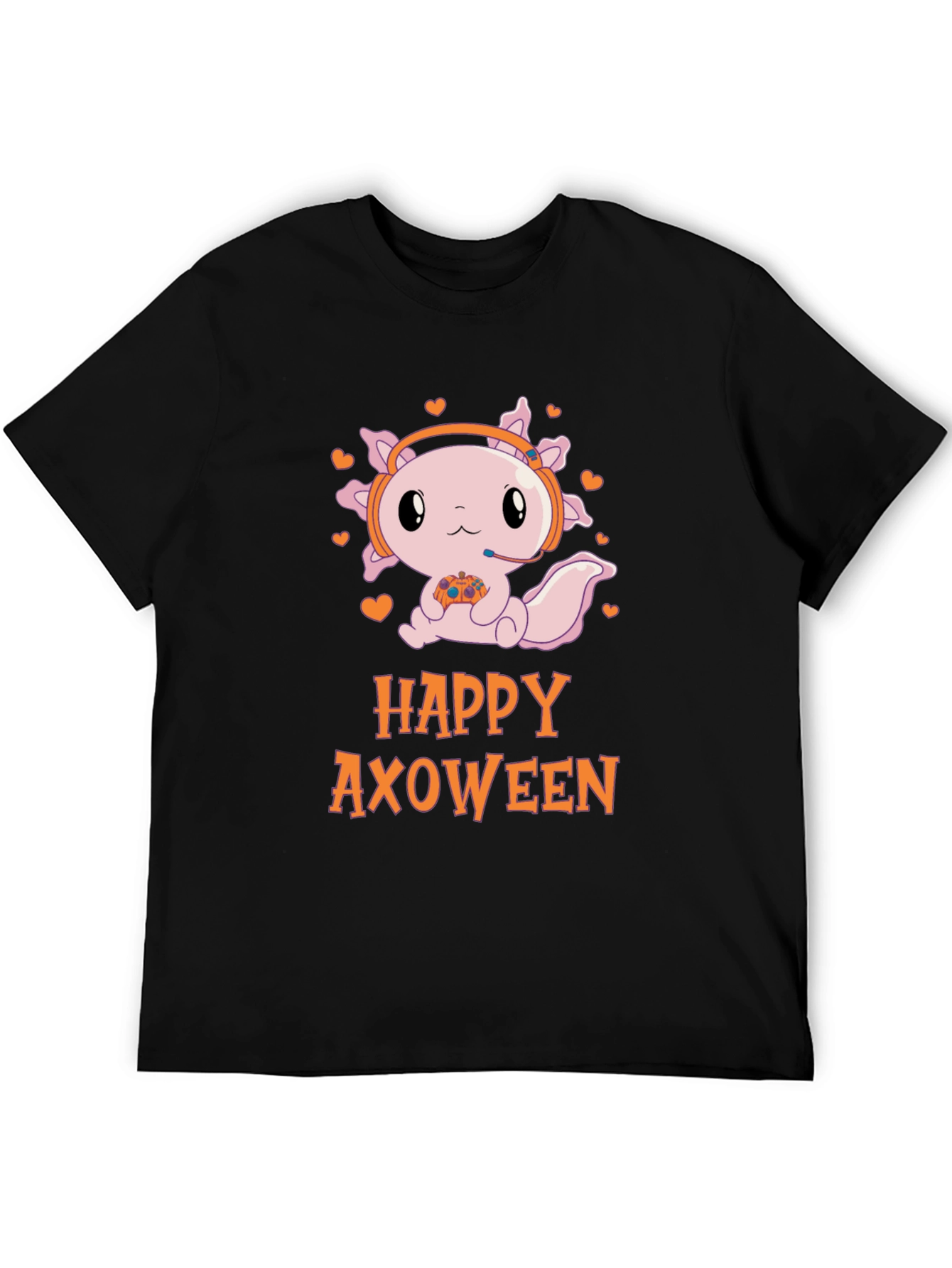 Happy Axoween Gamer T-Shirt - Cute Axolotl Design