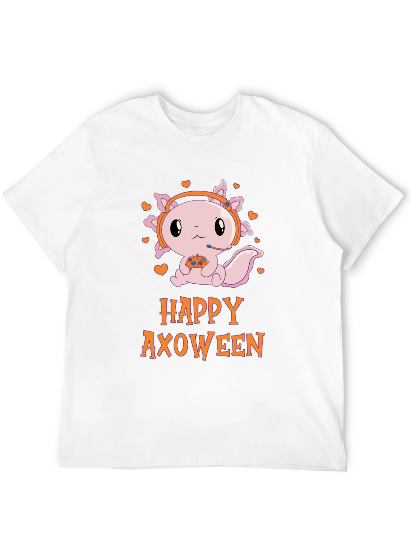 Happy Axoween Gamer T-Shirt - Cute Axolotl Design
