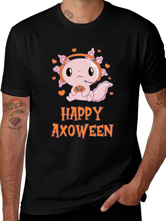 Happy Axoween Gamer T-Shirt - Cute Axolotl Design