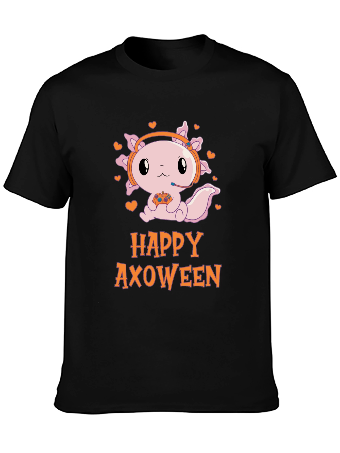 Happy Axoween Gamer T-Shirt - Cute Axolotl Design