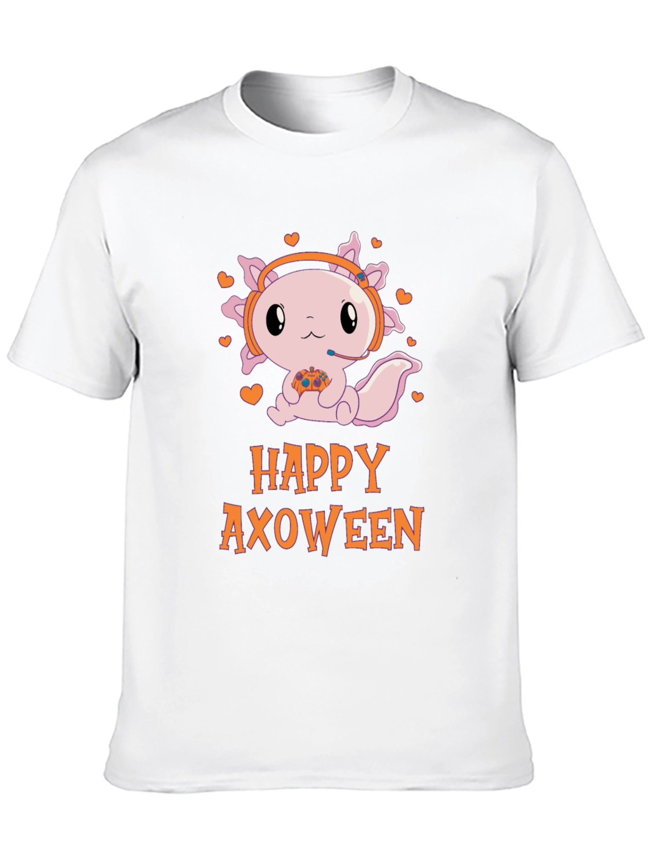 Happy Axoween Gamer T-Shirt - Cute Axolotl Design