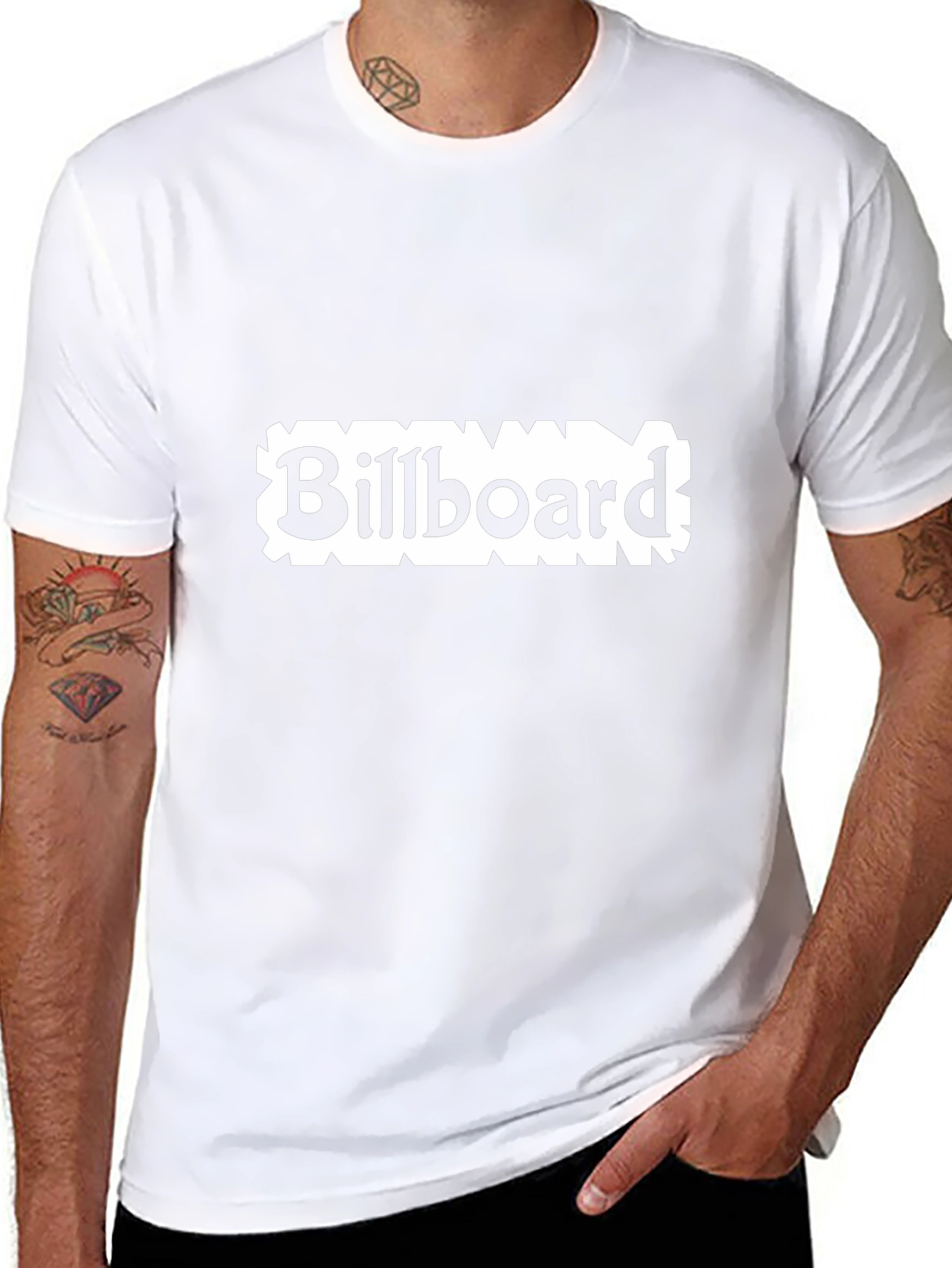 Billboard Graphic Tee - Black Cotton Blend T-Shirt