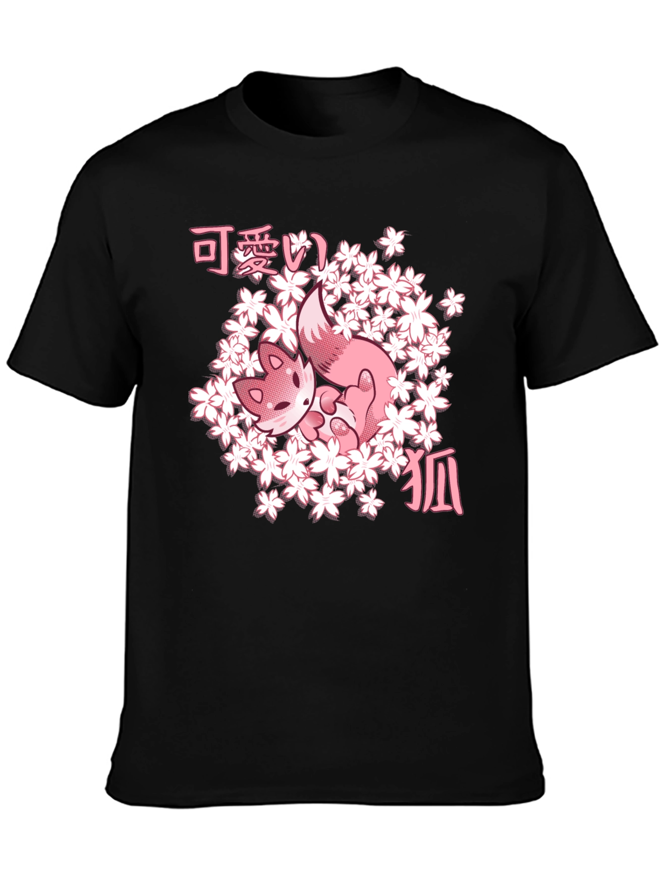 Cute Fox Sakura Graphic T-Shirt