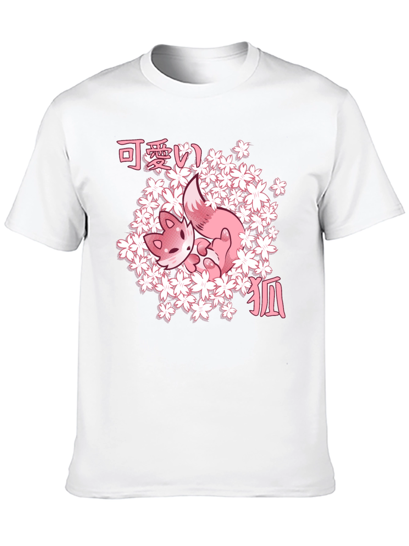 Cute Fox Sakura Graphic T-Shirt