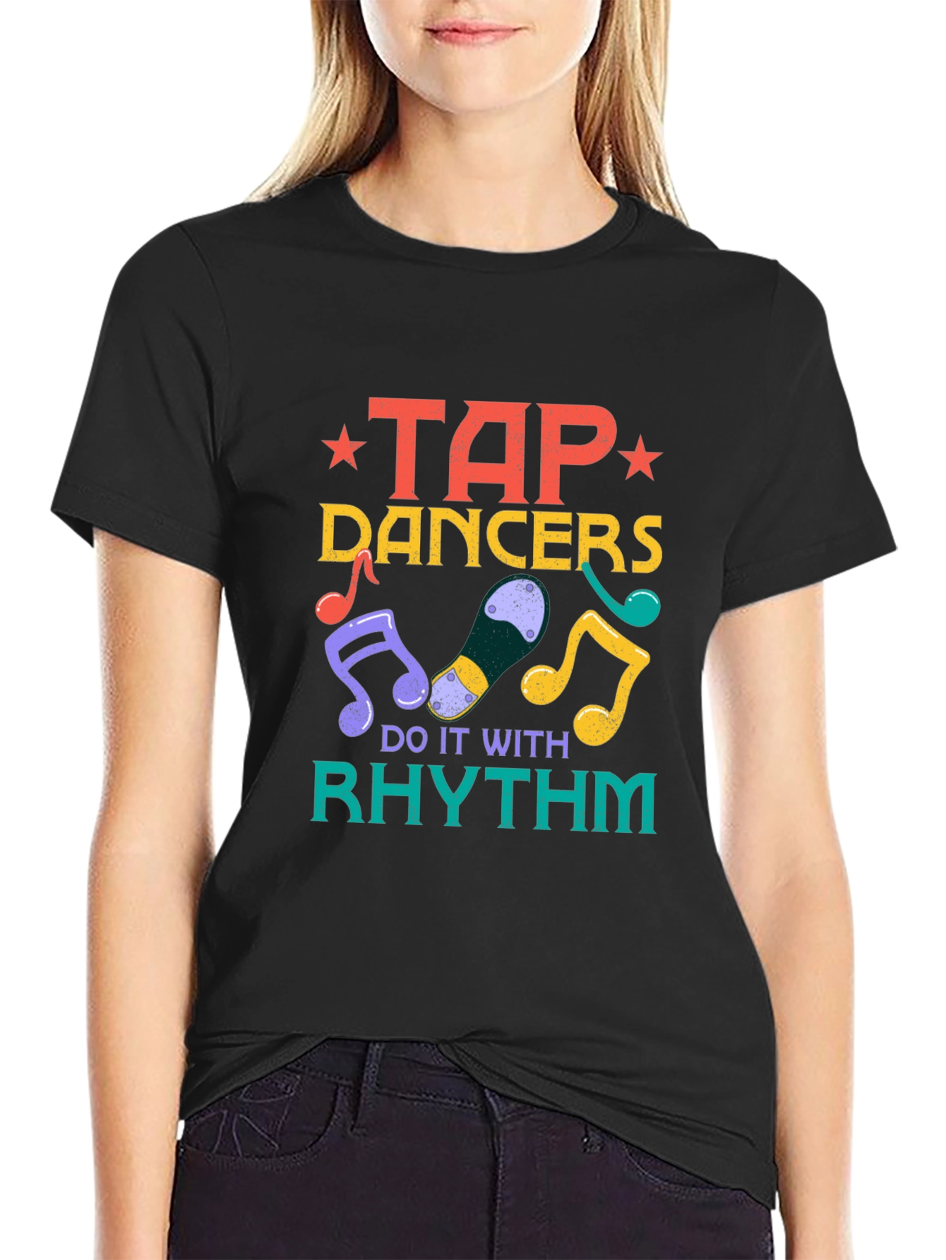 Tap Dancers Do It With Rhythm Black T-Shirt