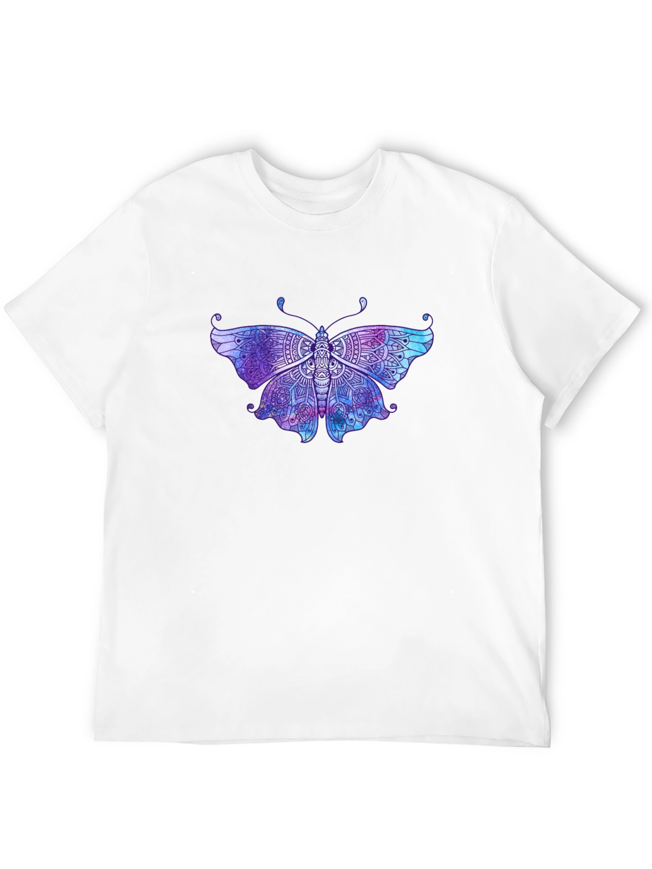 Butterfly Mandala Graphic Tee - Black Cotton T-Shirt