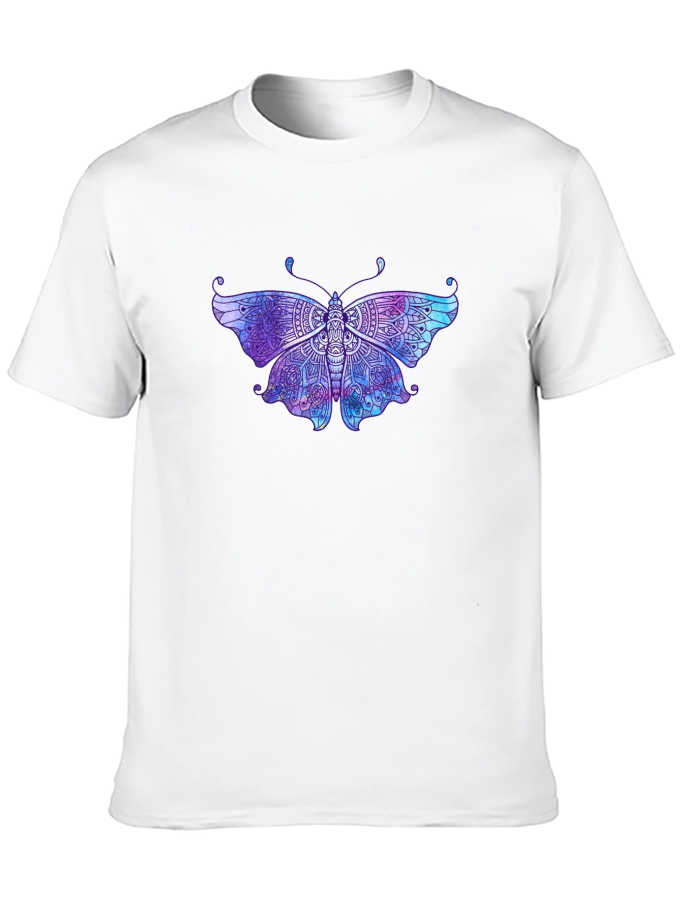 Butterfly Mandala Graphic Tee - Black Cotton T-Shirt
