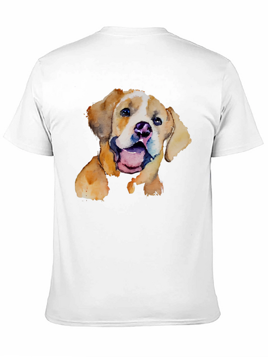Watercolor Puppy Graphic T-Shirt - Cute Dog Tee