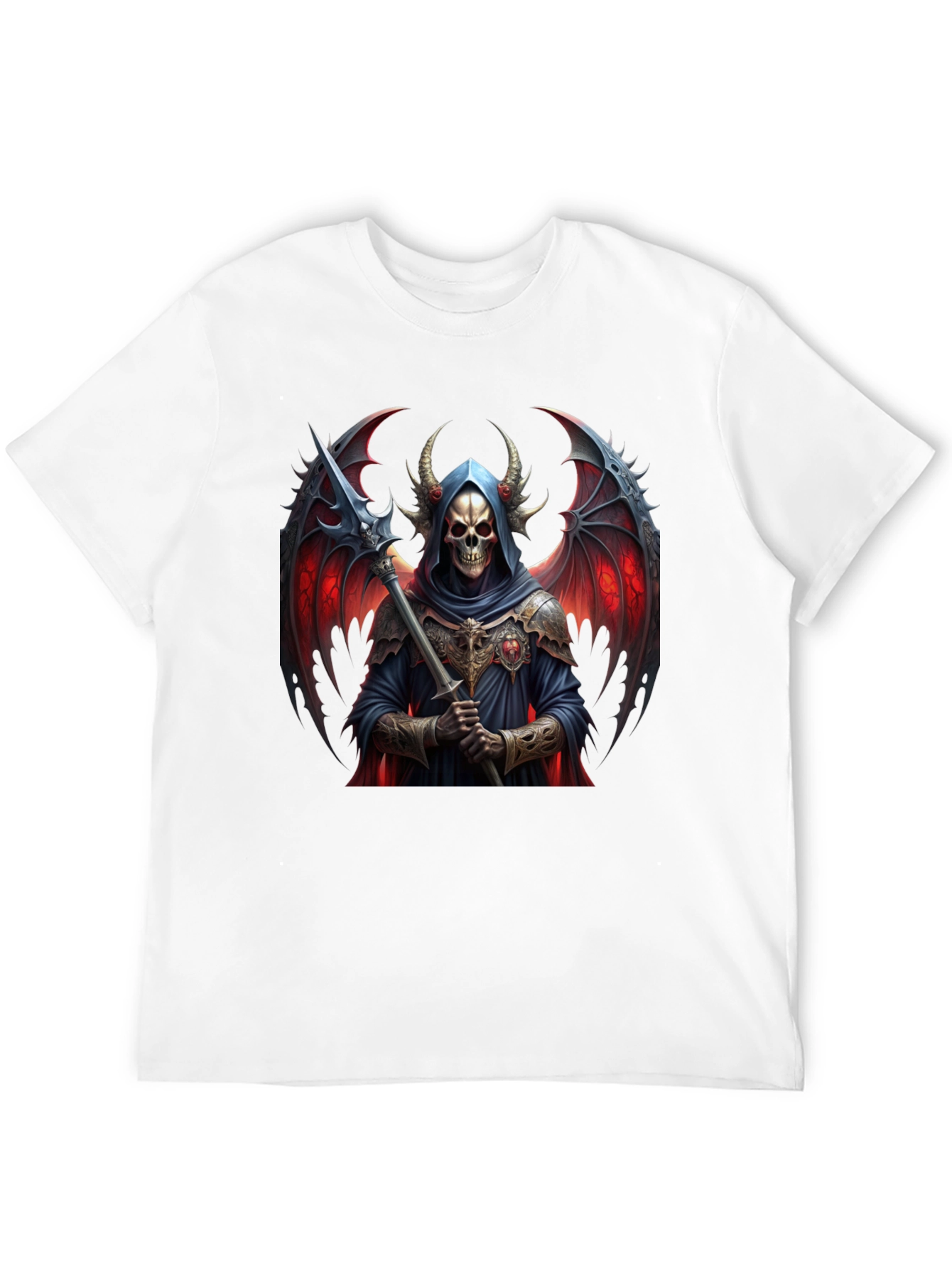 Grim Reaper Graphic Tee - Black Cotton Devilish Design