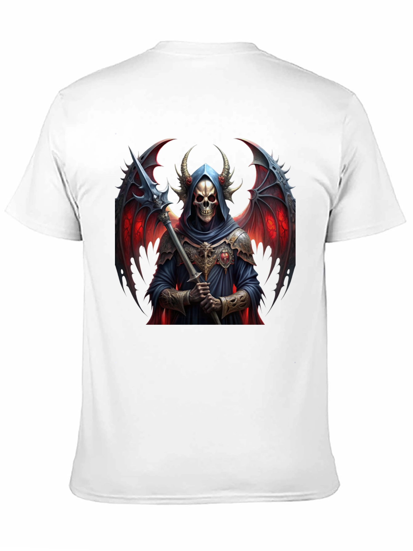 Grim Reaper Graphic Tee - Black Cotton Devilish Design