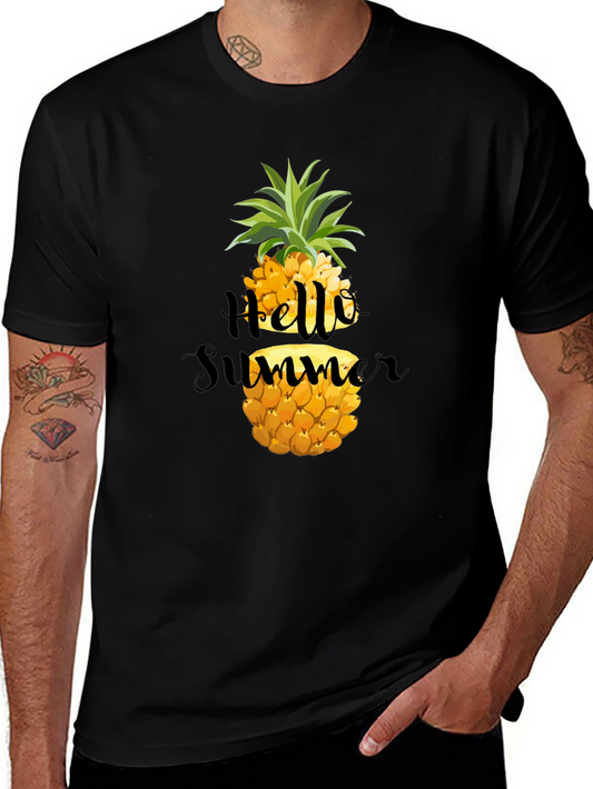 Hello Summer Pineapple Graphic T-Shirt