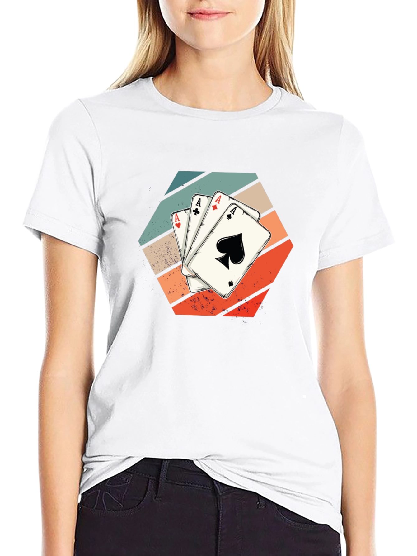 Poker Aces T-Shirt - Retro Card Design