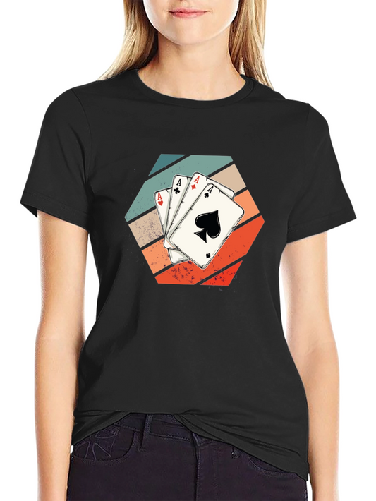 Poker Aces T-Shirt - Retro Card Design