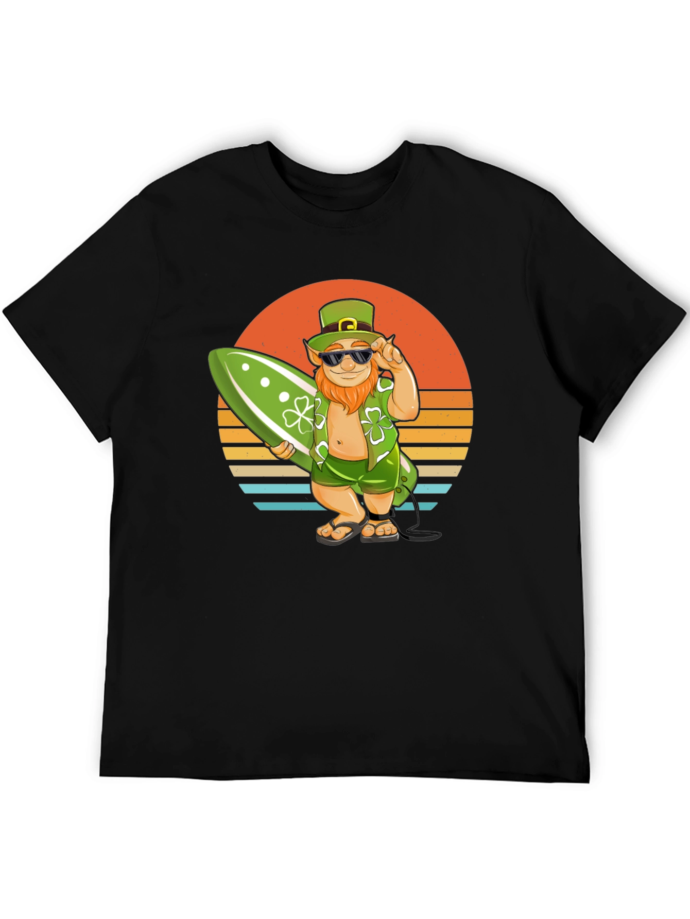 Leprechaun Surfer T-Shirt - Sunset Beach Vibes