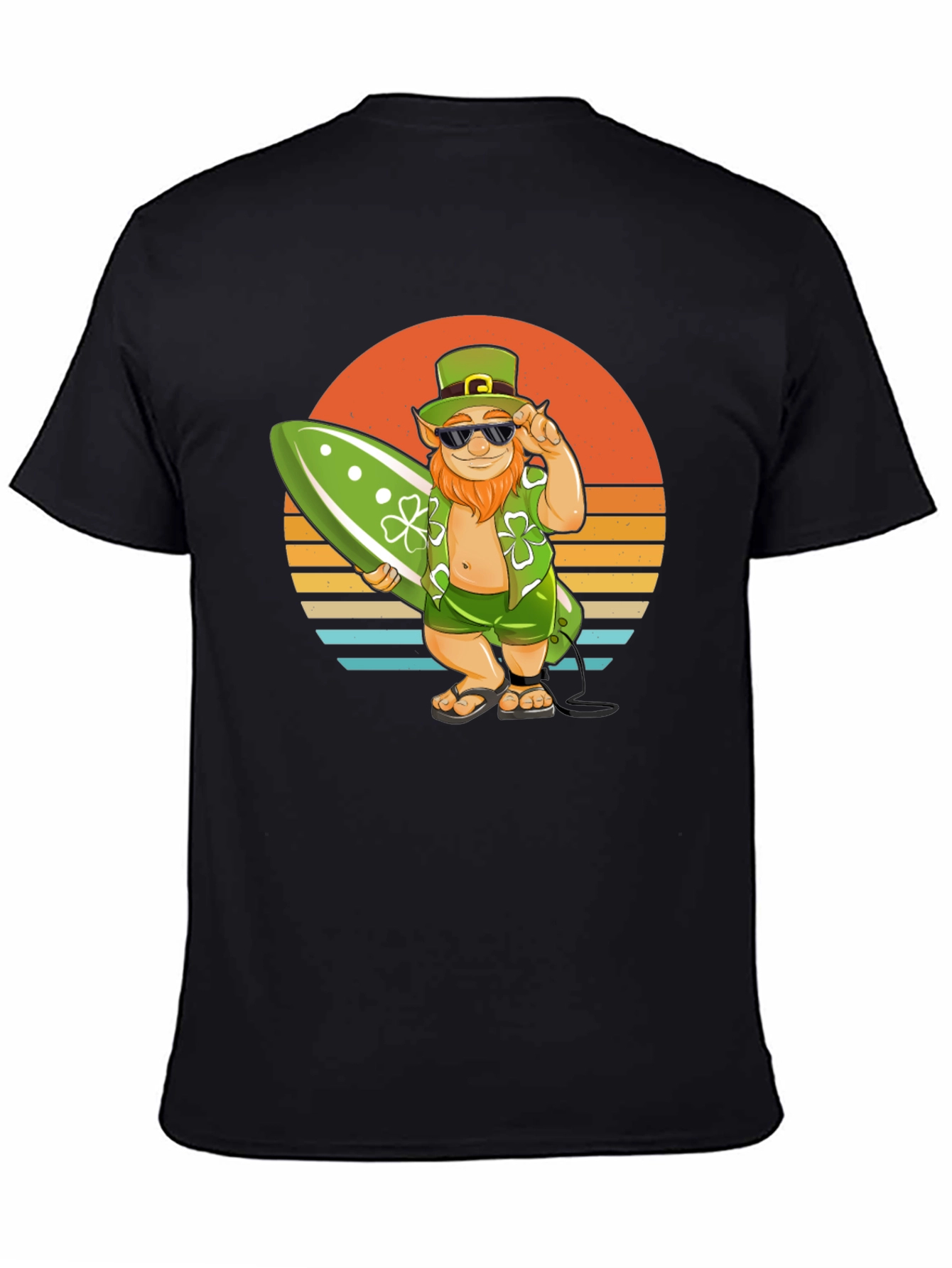 Leprechaun Surfer T-Shirt - Sunset Beach Vibes