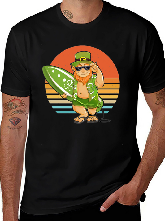Leprechaun Surfer T-Shirt - Sunset Beach Vibes