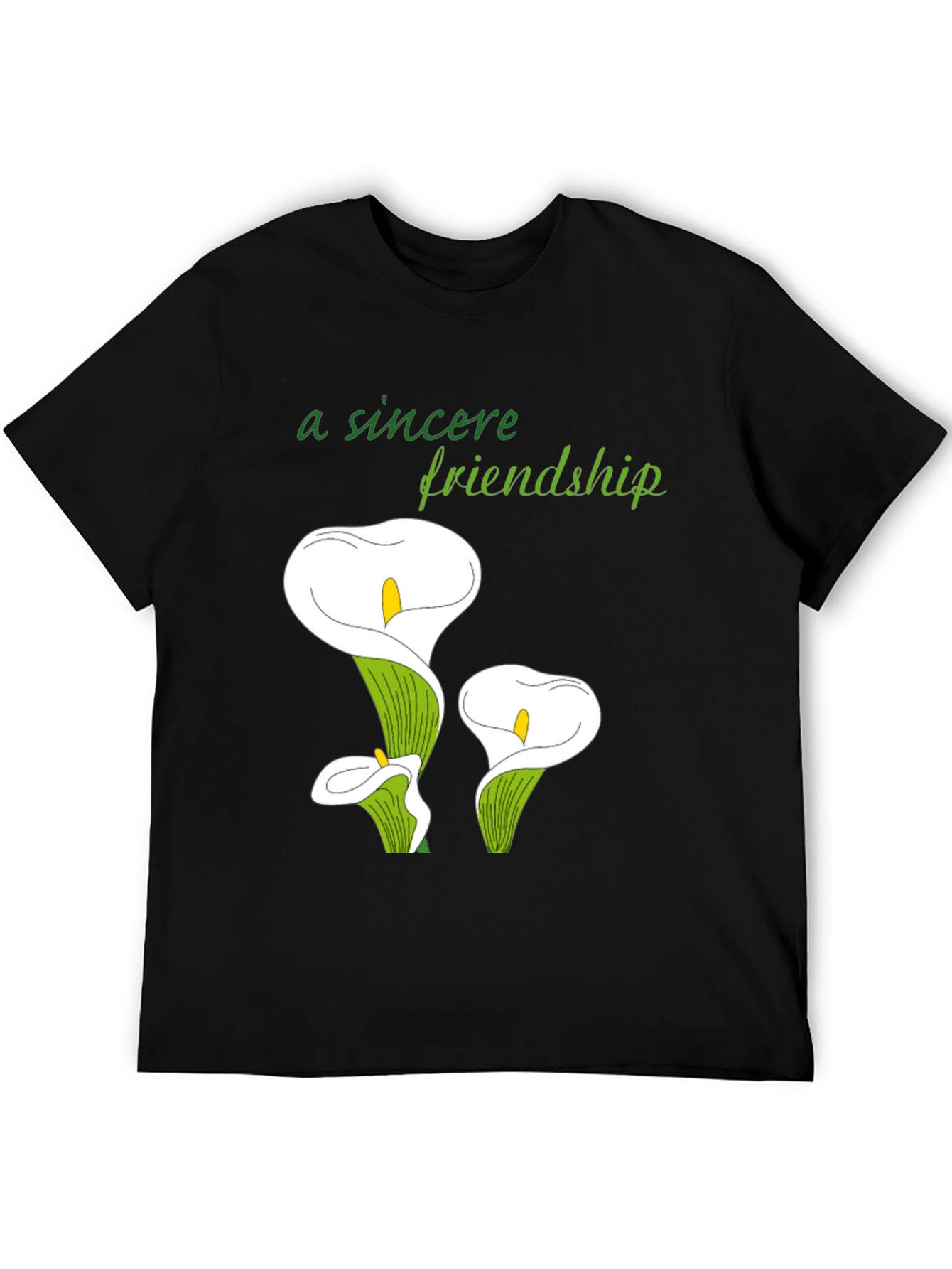 Calla Lily Friendship Tee - Black Casual Comfort