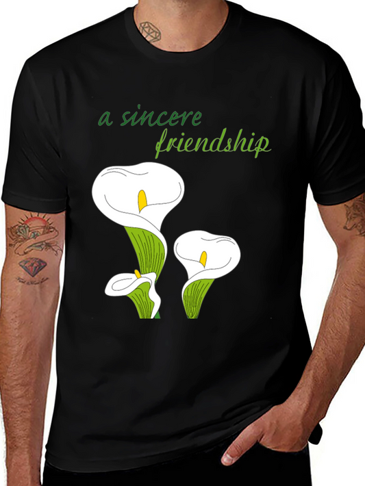 Calla Lily Friendship Tee - Black Casual Comfort