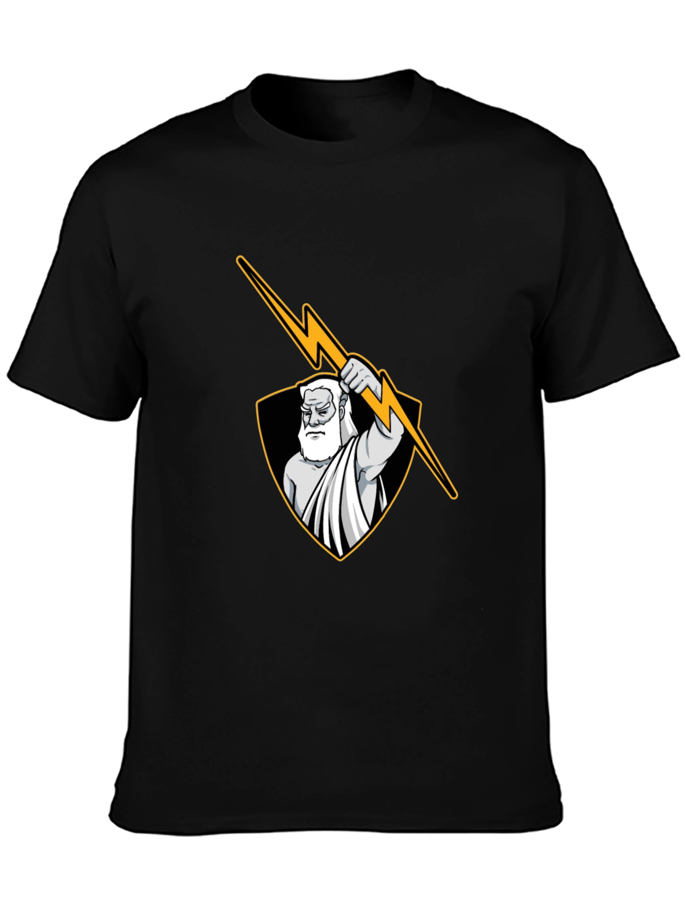 Zeus Lightning Bolt Graphic Black Tee