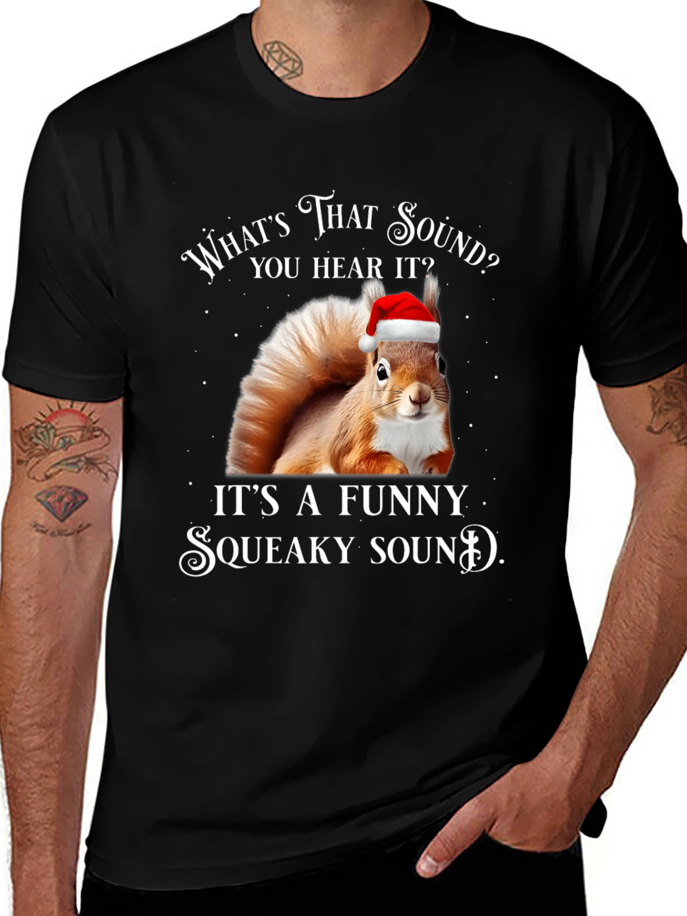 Funny Squeaky Sound Squirrel Christmas T-Shirt